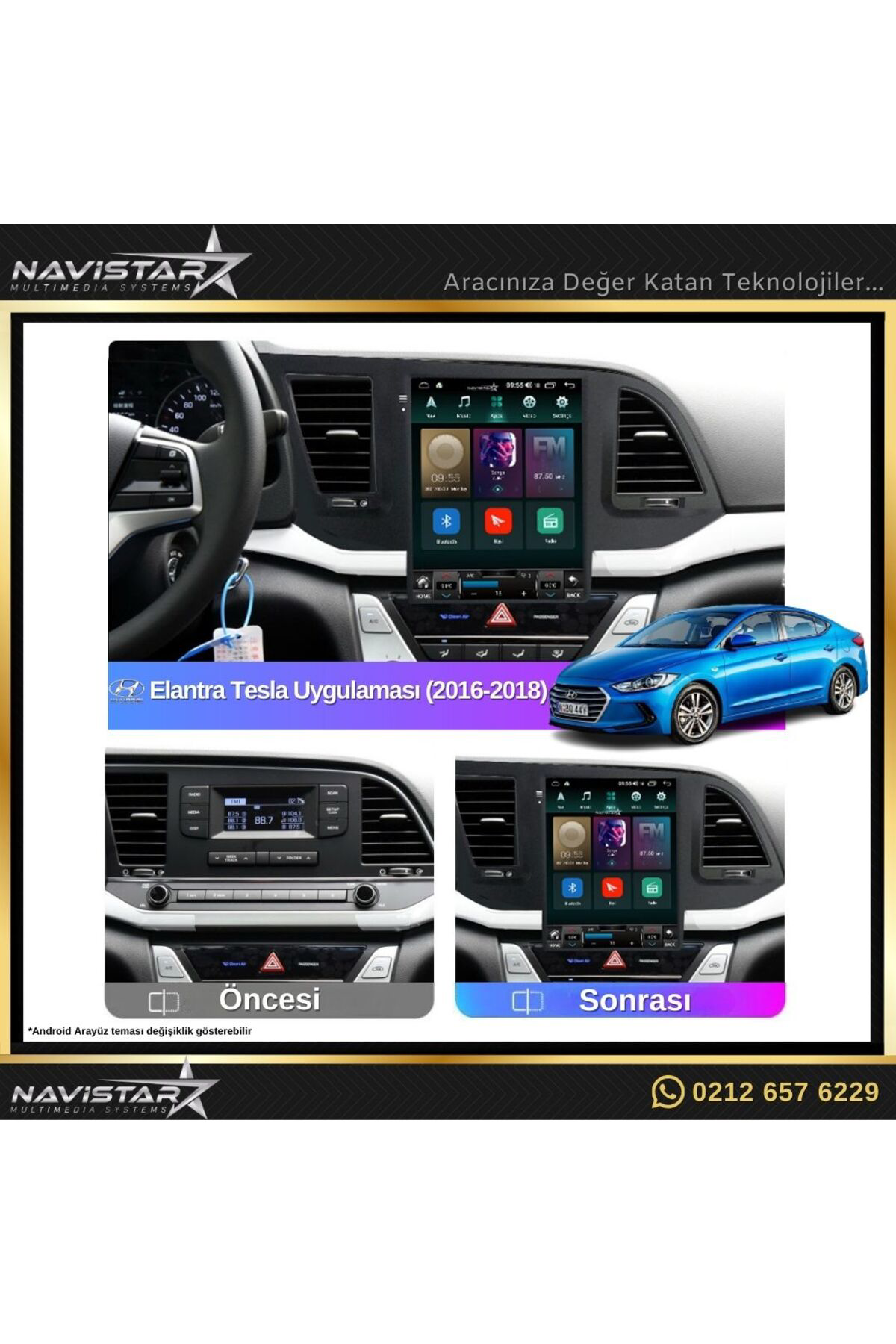 Hyundai Elantra Tesla 2016-2018 Model 2gb 32gb Kablosuz Carplay N Hyundai Elantra Tesla 2016-2018 Model 2gb 32gb Kablosuz Carplay N