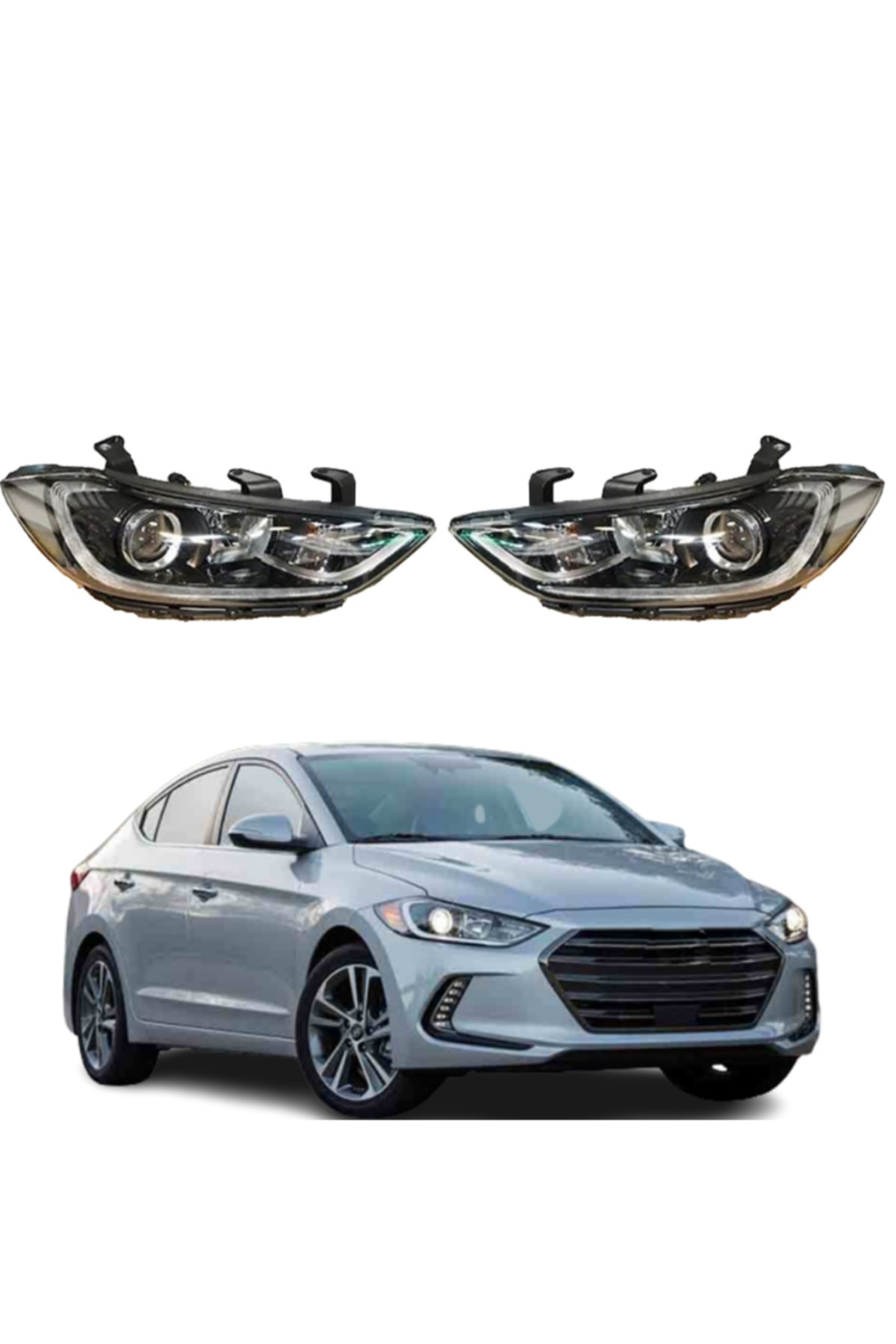 Crn Hyundai Elentra 2016--2018 Sağ Ve Sol Elektirikli Motorlu Ön Far