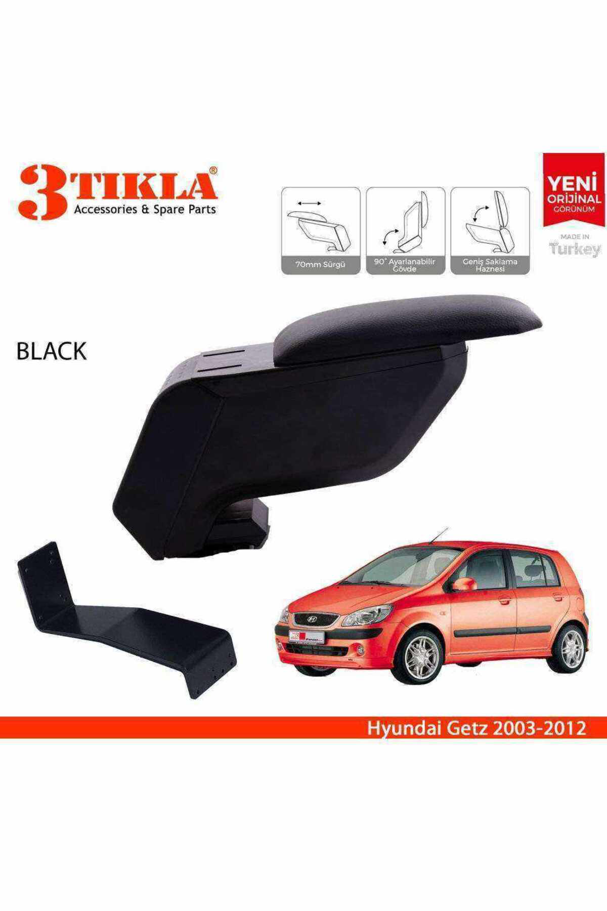 Hyundai Getz 2003-2012 Delmesiz Çelik Ayaklı Siyah Kolçak Kol Day Hyundai Getz 2003-2012 Delmesiz Çelik Ayaklı Siyah Kolçak Kol Day
