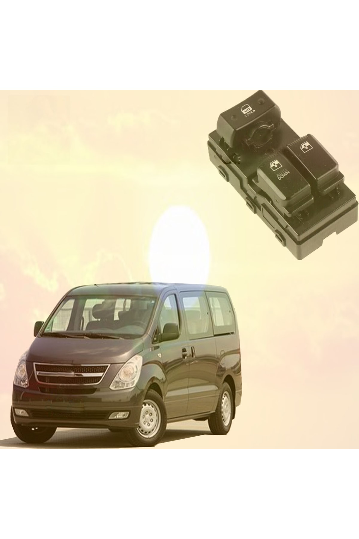 Mcar Hyundai H1 Sol Çiftli Cam Düğmesi Anahtarı