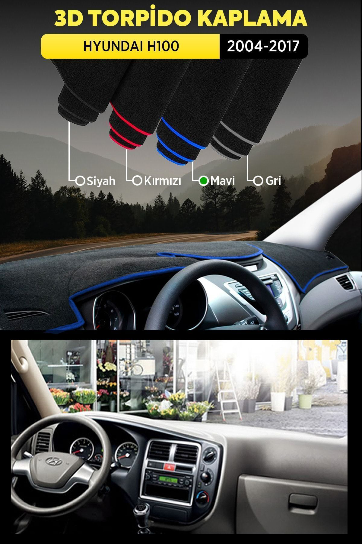 Hyundaı H100 (2004-2017) 3d Torpido Koruma Kılıfı - Ön Göğüs Pane