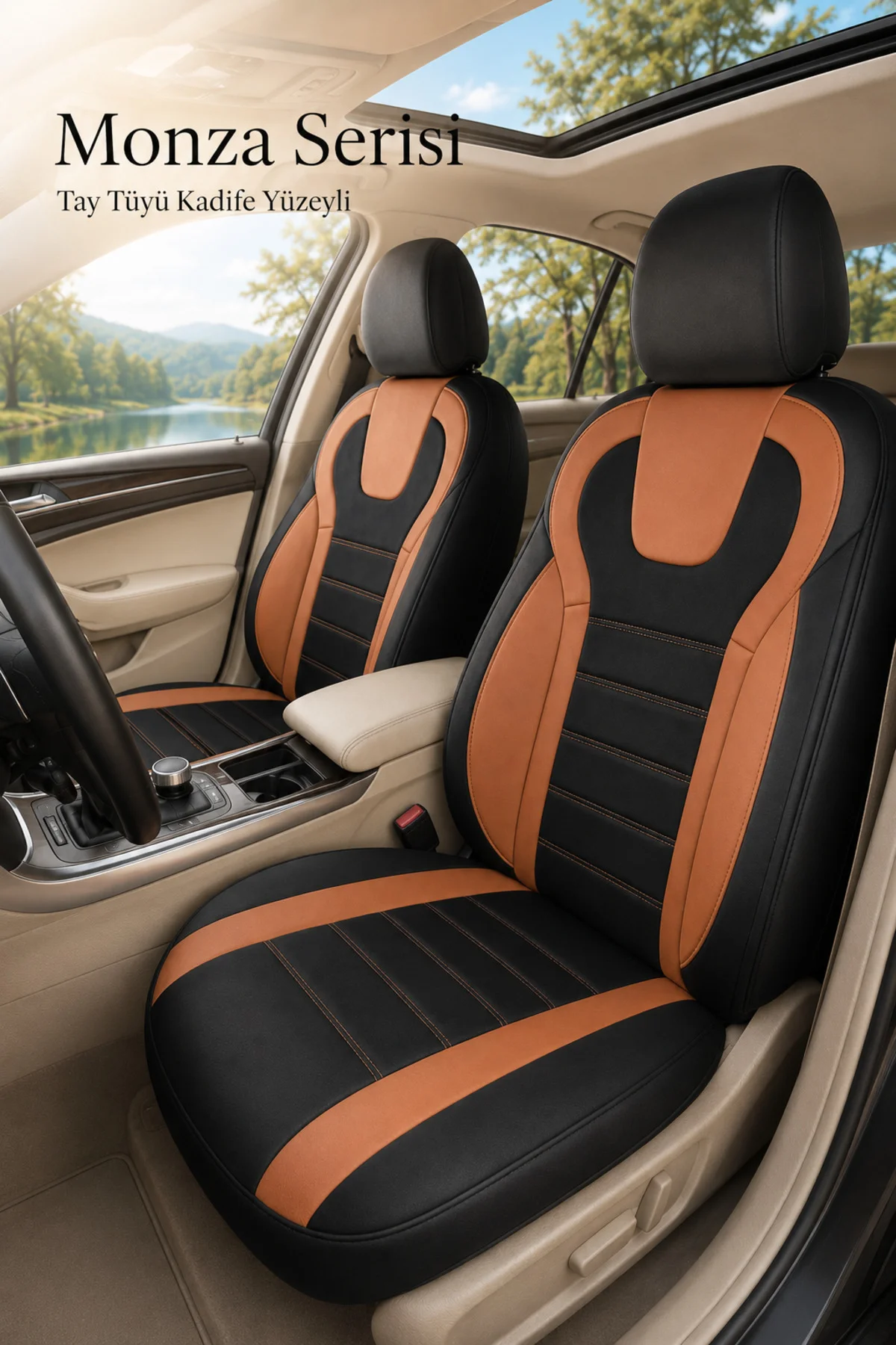 Hyundai İ-20 2010-2014 Uyumlu Monza Serisi Tay Tüyü Oto Koltuk Kılıfı Siyah Taba Hyundai İ-20 2010-2014 Uyumlu Monza Serisi Tay Tüyü Oto Koltuk Kılıfı Siyah Taba