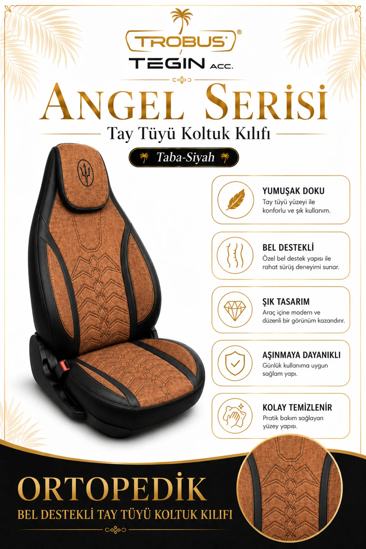 Hyundai İ-20 2010-2014 Uyumlu Angel Serisi Tay Tüyü Oto Koltuk Kılıfı Taba Siyah Hyundai İ-20 2010-2014 Uyumlu Angel Serisi Tay Tüyü Oto Koltuk Kılıfı Taba Siyah