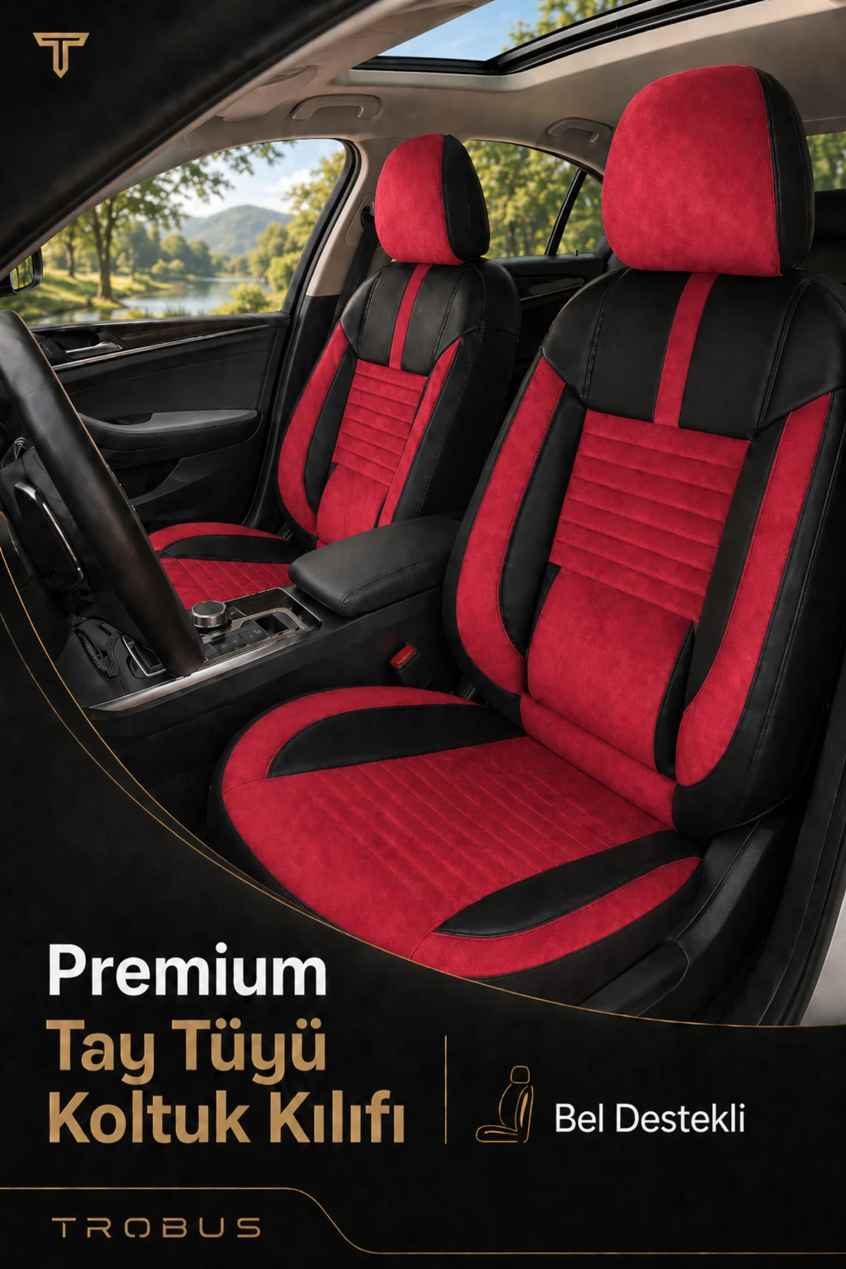 Hyundai İ-20 2015-2019 Uyumlu Apex Serisi Tay Tüyü Oto Koltuk Kılıfı Kırmızı Siyah Hyundai İ-20 2015-2019 Uyumlu Apex Serisi Tay Tüyü Oto Koltuk Kılıfı Kırmızı Siyah