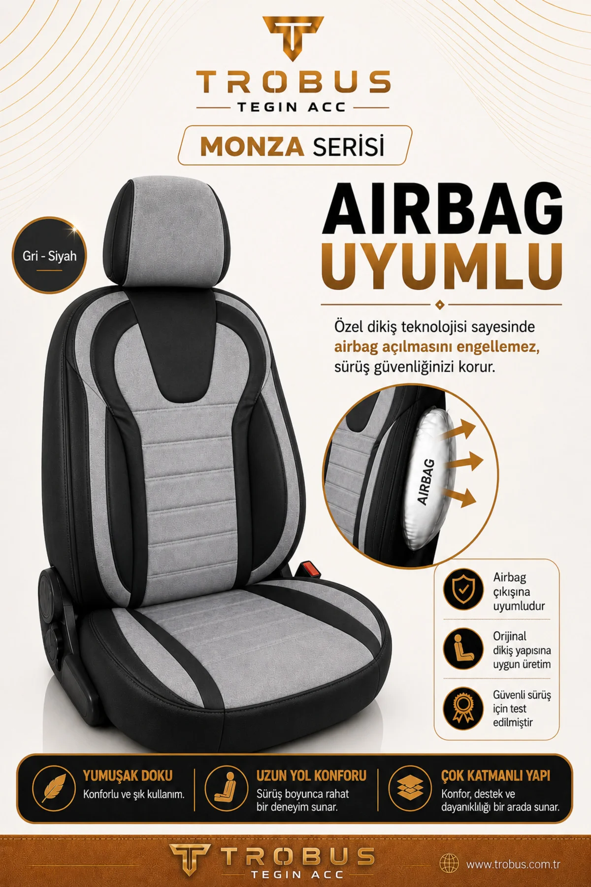 Hyundai İ-30 2008-2011 Uyumlu Monza Serisi Tay Tüyü Oto Koltuk Kılıfı Gri Siyah Hyundai İ-30 2008-2011 Uyumlu Monza Serisi Tay Tüyü Oto Koltuk Kılıfı Gri Siyah