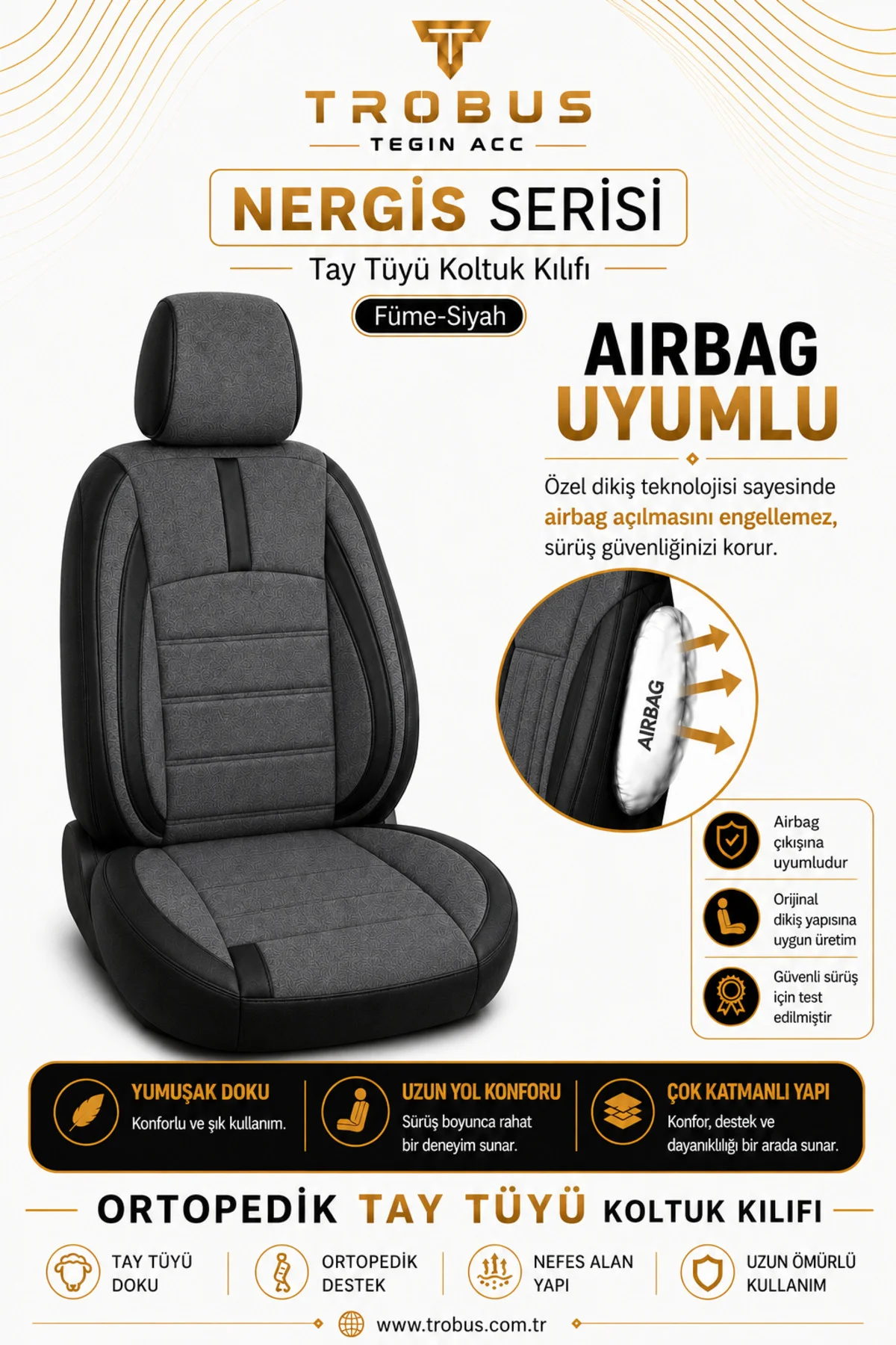Hyundai İ-30 2012-2016 Uyumlu Nergis Serisi Tay Tüyü Oto Koltuk Kılıfı Füme Siyah Hyundai İ-30 2012-2016 Uyumlu Nergis Serisi Tay Tüyü Oto Koltuk Kılıfı Füme Siyah