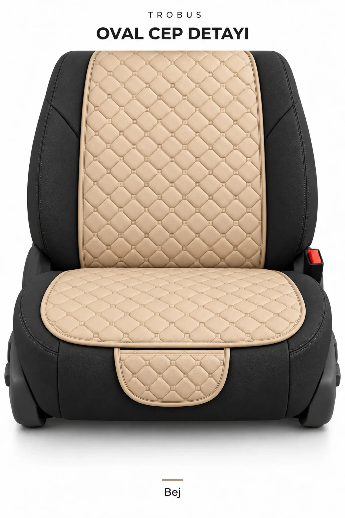 Hyundai i10 2007+ Kapitone Suni Deri Koltuk Minderi 7 Parça Bej - Görsel 4