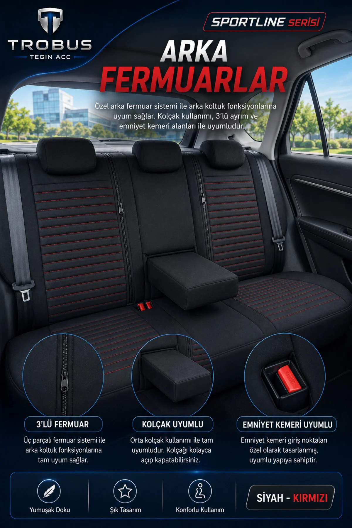 Hyundai i10 2007 Sonrası Uyumlu Sportline Serisi Siyah Kırmızı Ortopedik Tay Tüyü Koltuk Kılıfı Fiyatı, Yorumları ve Özellikleri