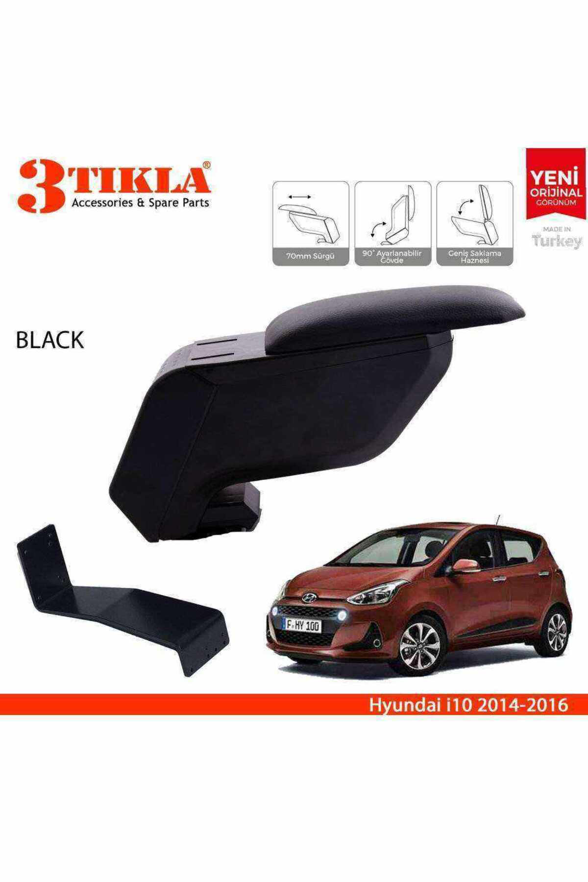 Hyundai i10 2013-2019 Delmesiz Çelik Ayaklı Siyah Kolçak Kol Daya Hyundai i10 2013-2019 Delmesiz Çelik Ayaklı Siyah Kolçak Kol Daya