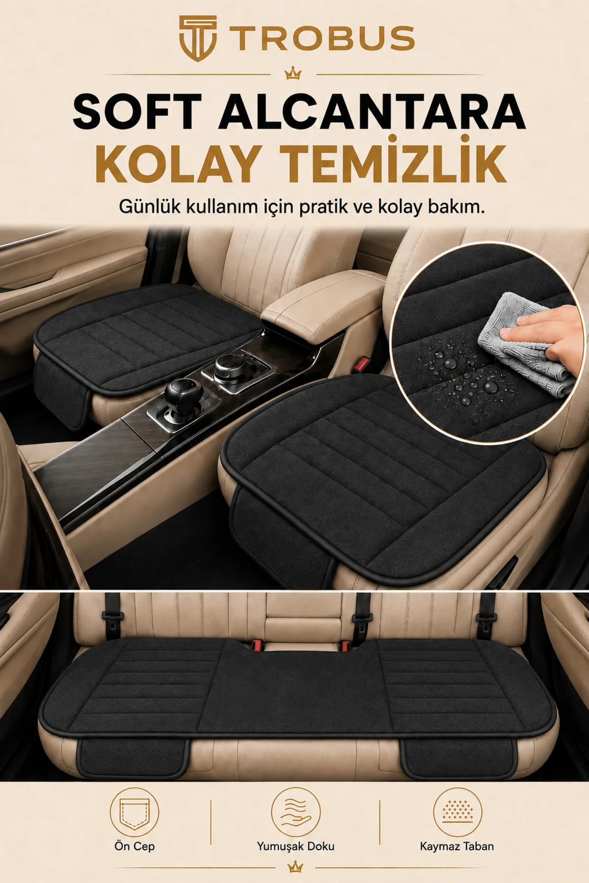 Hyundai I10 2020+ Baby Face Soft Alcantara Çizgili 7'li Oto Koltuk Minderi Siyah Fiyatı, Yorumları ve Özellikleri