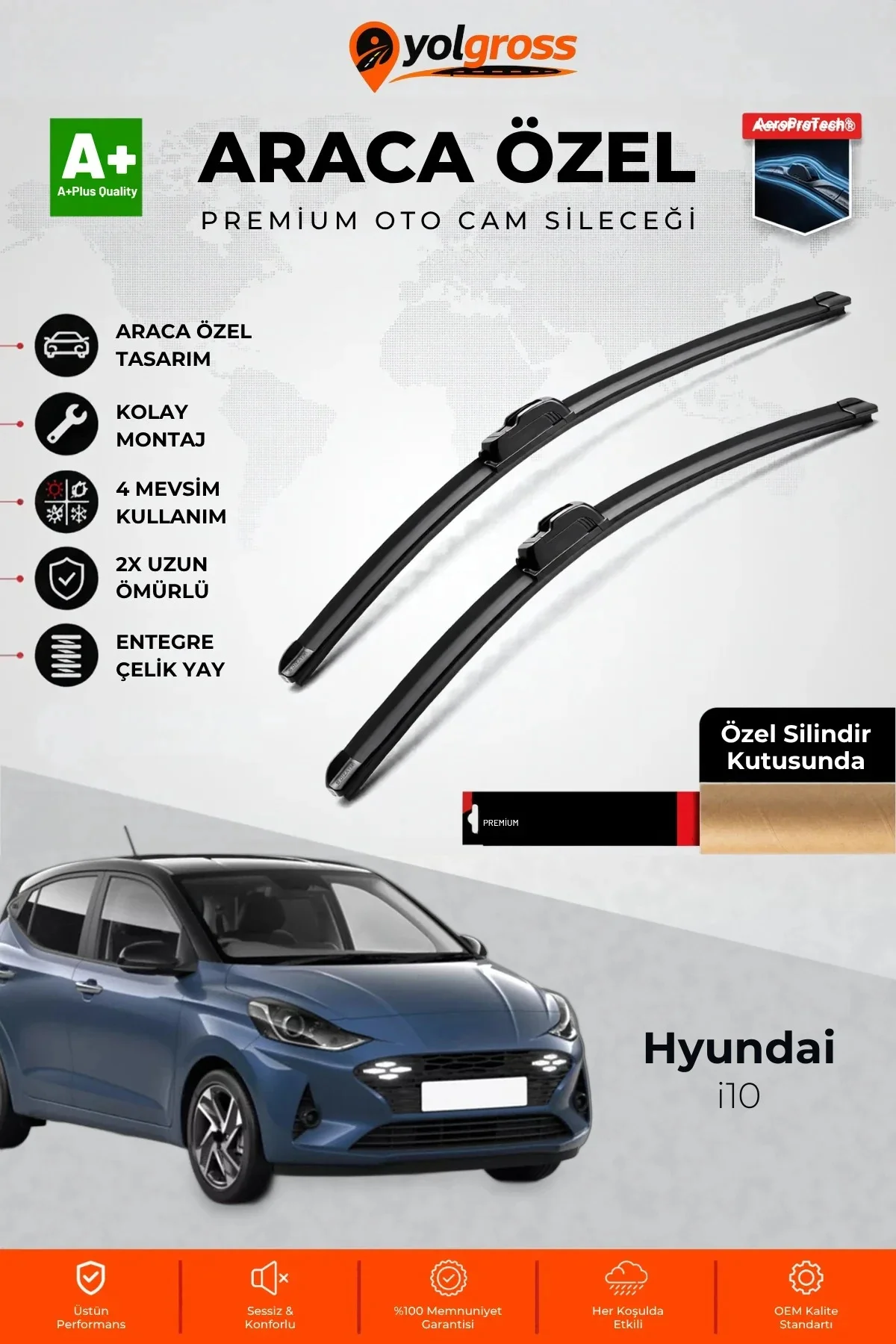 Hyundai i10 Ön Cam Silecek Seti 2019 Üzeri Premium Araca Özel 60-40 Cm A+ Kalite