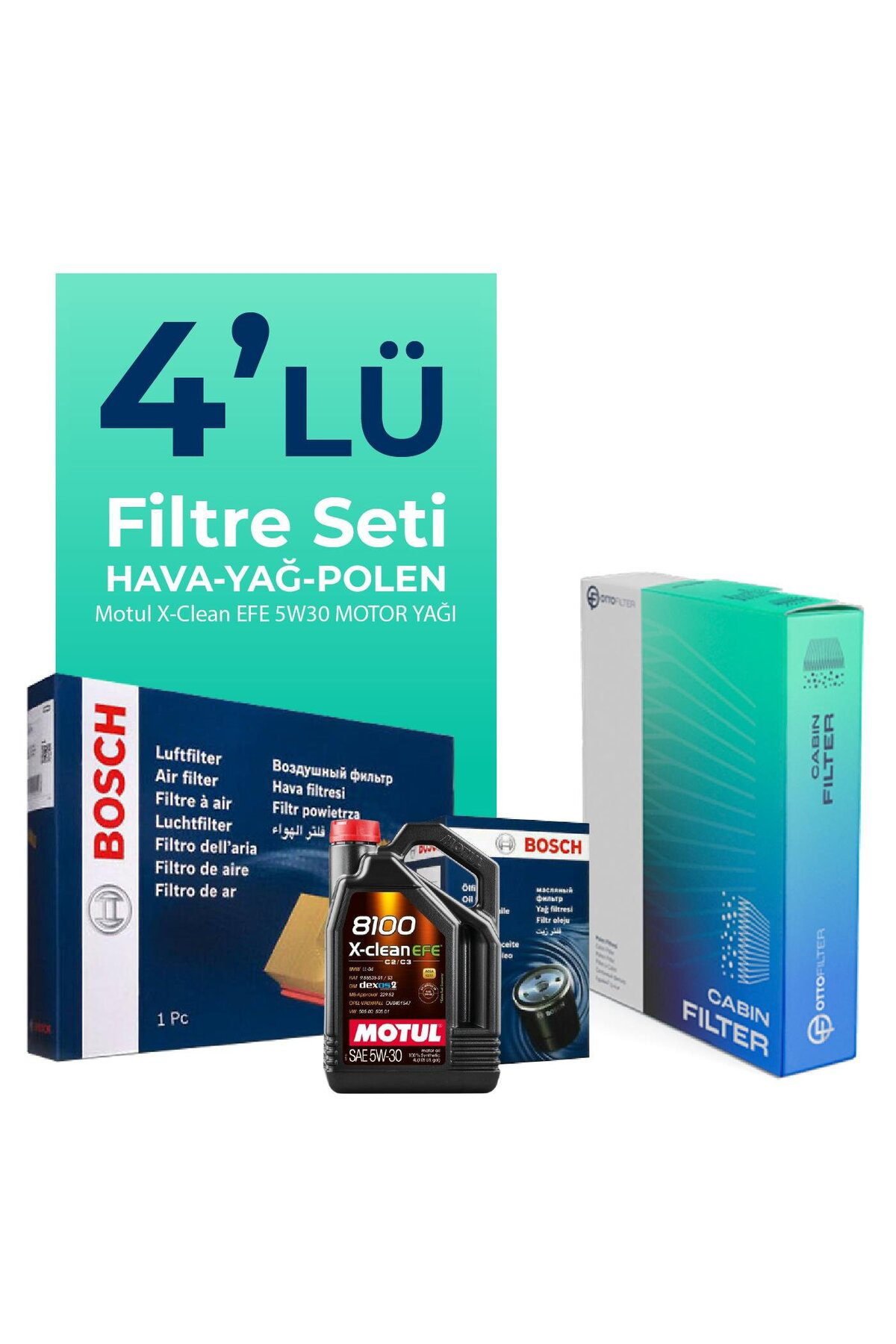 Bosch Hyundai İ20 1.2 Benzin Filtre Bakım Seti Motul Motor Yağlı (2009-