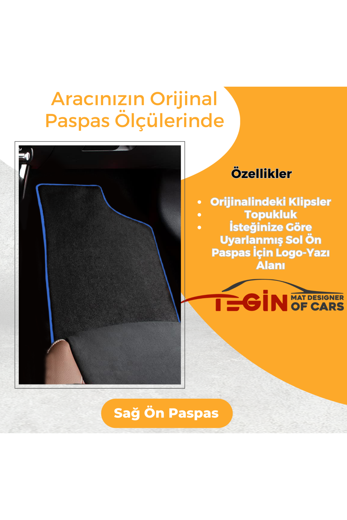 Hyundai I20 2008-2014 Prime Siyah Halı Mavi Kenar Halı Paspas