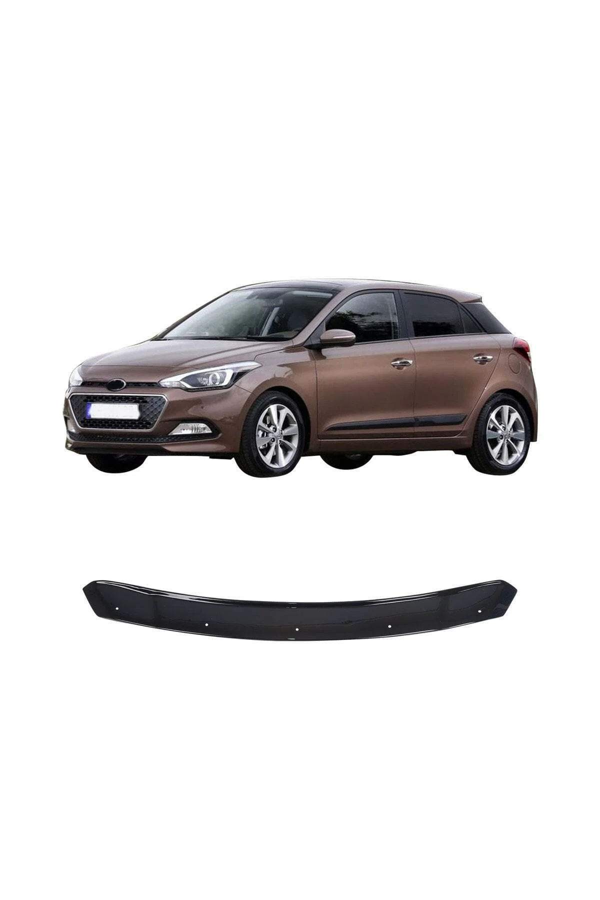 Hyundai I20 2014 ve Sonrası Uyumlu Kaput Rüzgarlığı Ön Kaput Koruma ABS Parlak Siyah - Görsel 2