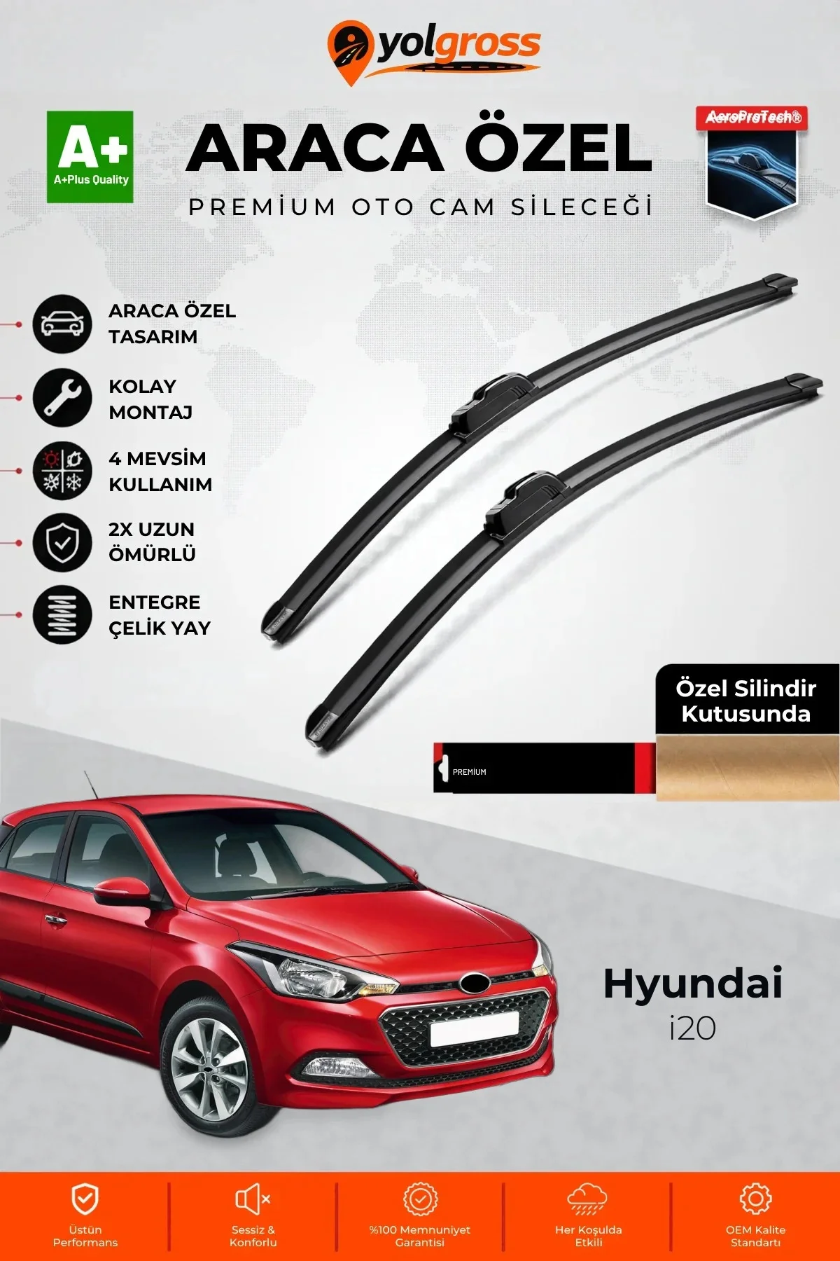 Hyundai i20 Ön Cam Silecek Seti 2014-2020 Premium Araca Özel 60-40 Cm A+ Kalite Hyundai i20 Ön Cam Silecek Seti 2014-2020 Premium Araca Özel 60-40 Cm A+ Kalite
