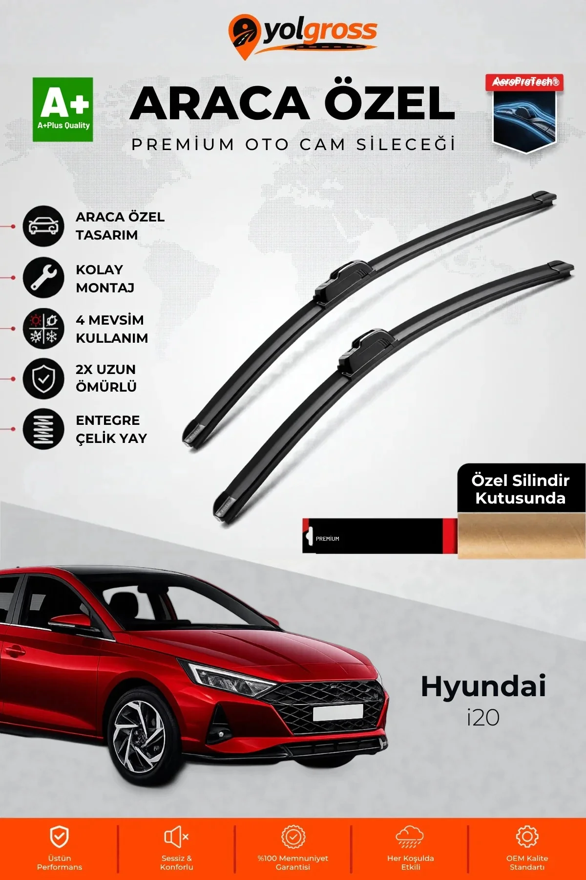 Hyundai i20 Ön Cam Silecek Seti 2020 Üzeri Premium Araca Özel 60-38 Cm A+ Kalite