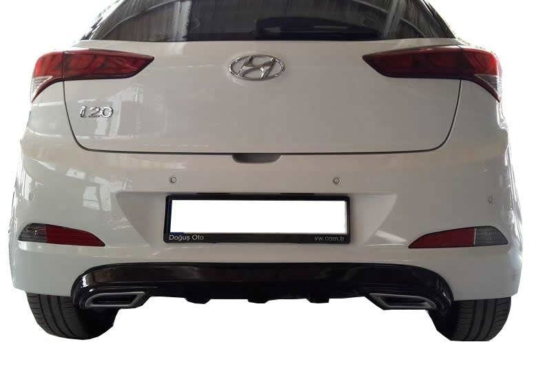 Hyundai İ20 Uyumlu (2014-2018) Egzoz Görünümlü Arka Tampon Eki - Hyundai İ20 Uyumlu (2014-2018) Egzoz Görünümlü Arka Tampon Eki -