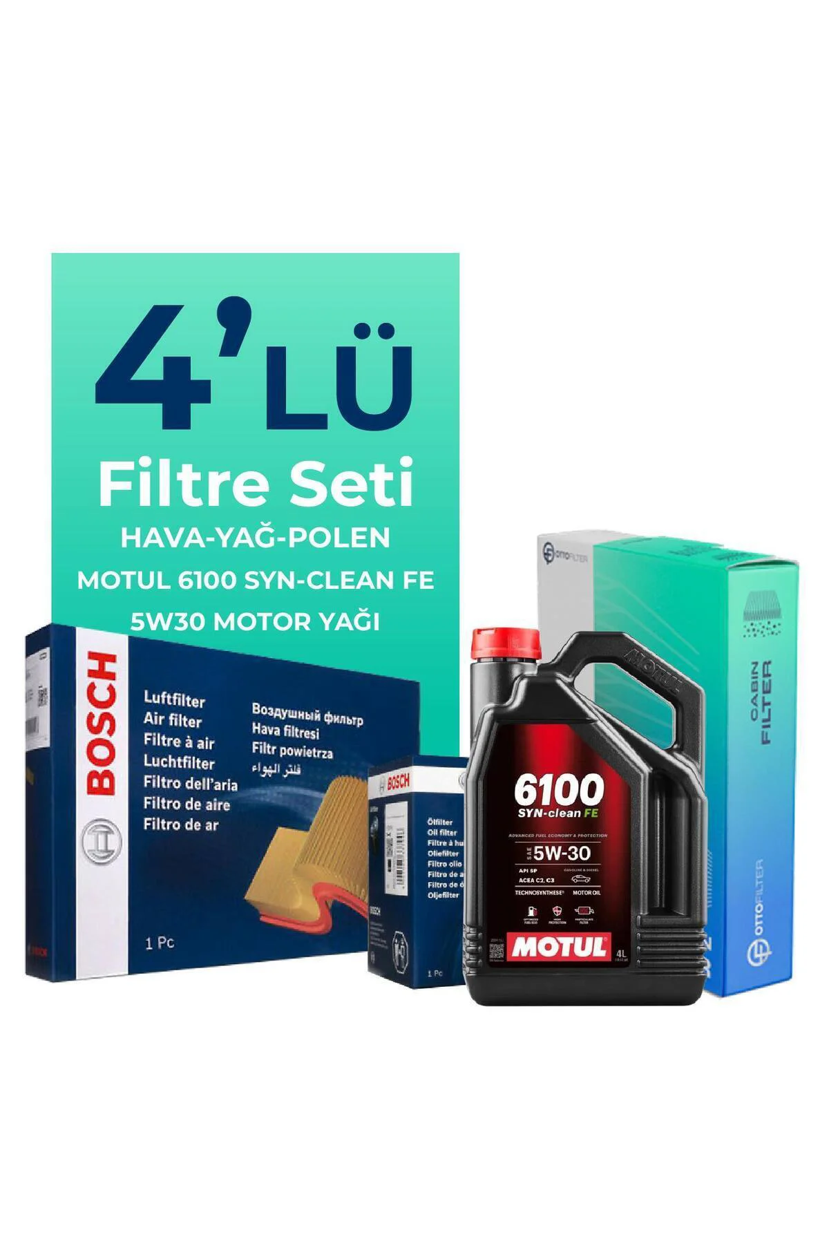 Hyundai i30 1.6 Dizel Filtre Bakım Seti Motul Motor Yağlı (2009-2011) 4 Lü