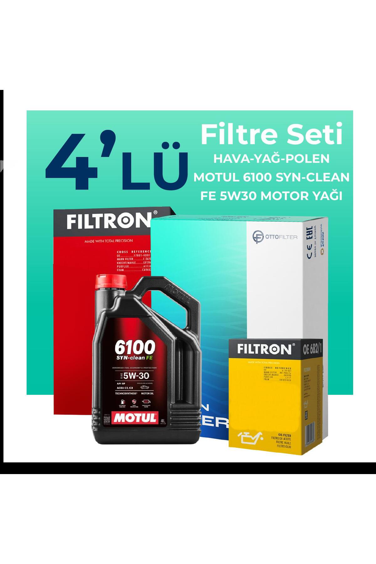 Filtron Hyundai İ30 1.6 Dizel Filtre Bakım Seti Motul Motor Yağlı (2009-2