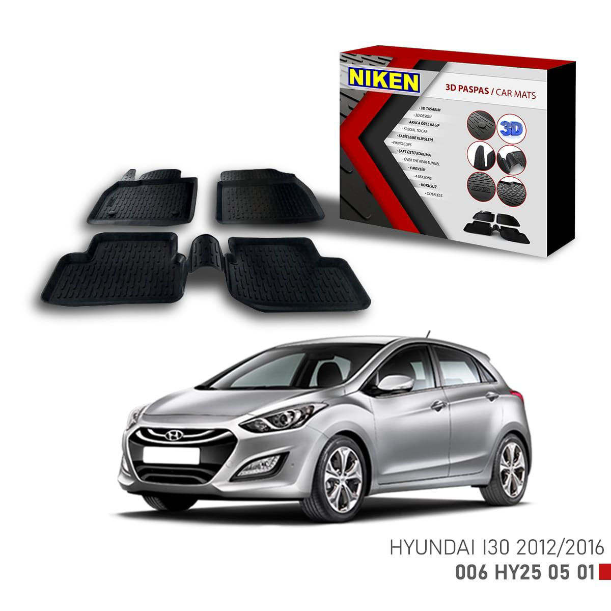 Hyundai I30 2012-2016 için Uyumlu 3D Paspas Hyundai I30 2012-2016 için Uyumlu 3D Paspas