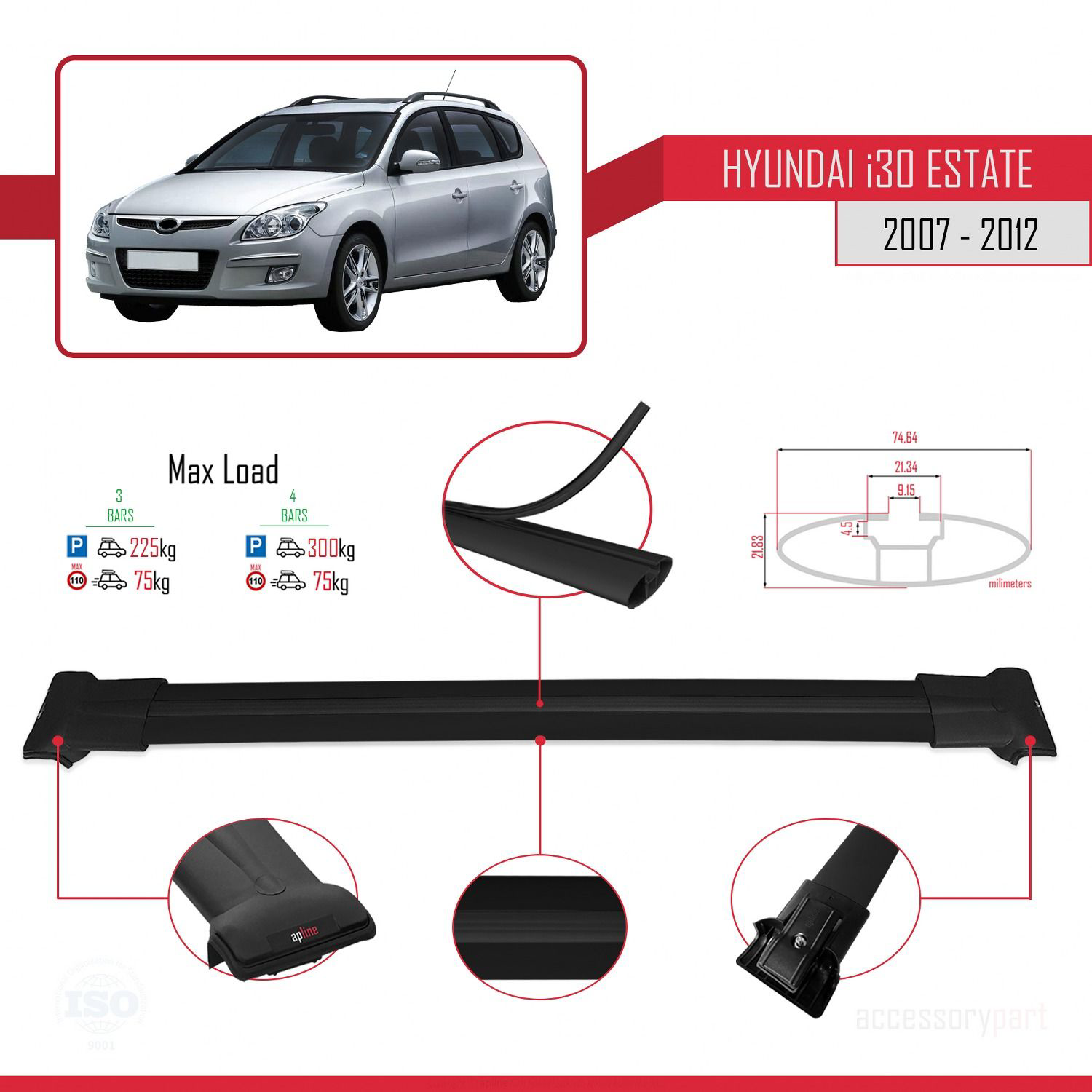Hyundai İ30 ESTATE 2007-2012 Arası ile Uyumlu FLY Model Ara Atkı 