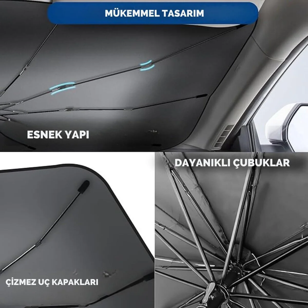 Hyundai i30 Ford Fiesta Seat Ibiza Renault Clio Dacia Duster Uyumlu Oto Şemsiye