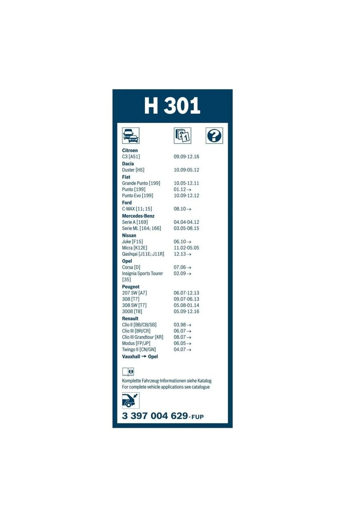 Hyundai Ix20 Arka Silecek 30cm 2011-2020 Rear H301