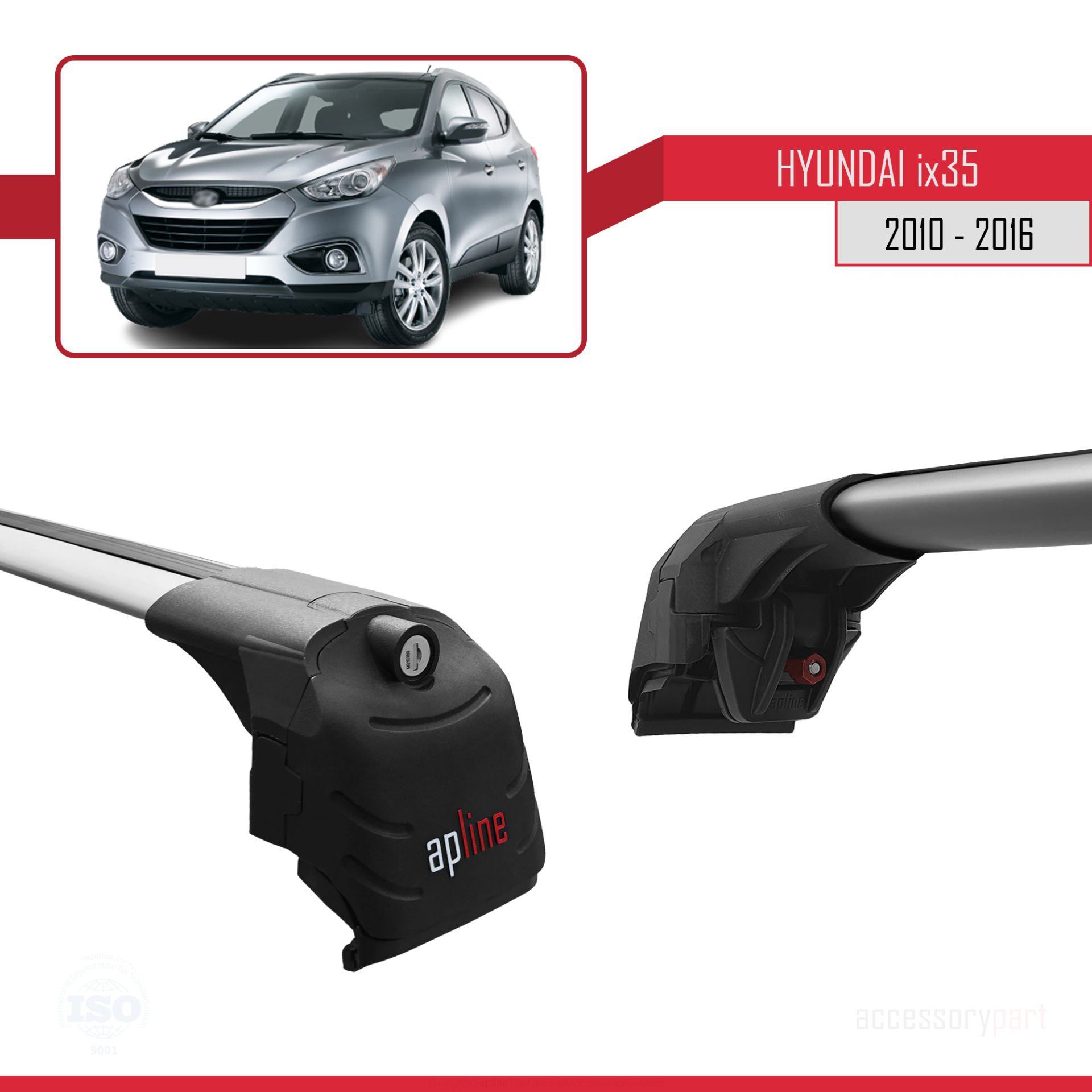 Hyundai ix35 2010-2016 Arası ile uyumlu ACE-2 Ara Atkı Tavan Barı