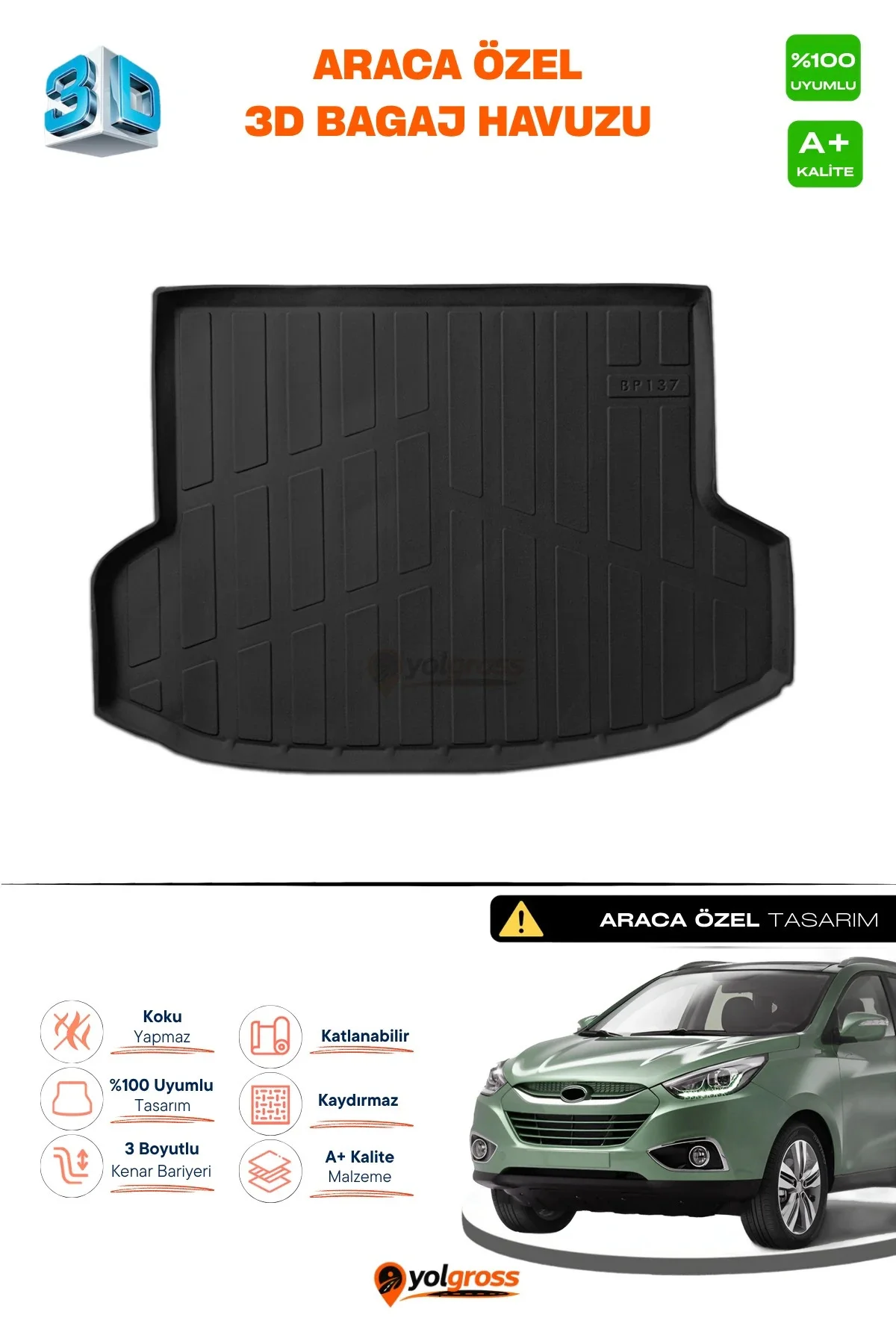 Hyundai ix35 3D Pro Bagaj Havuzu 2010-2015 A+ Kalite