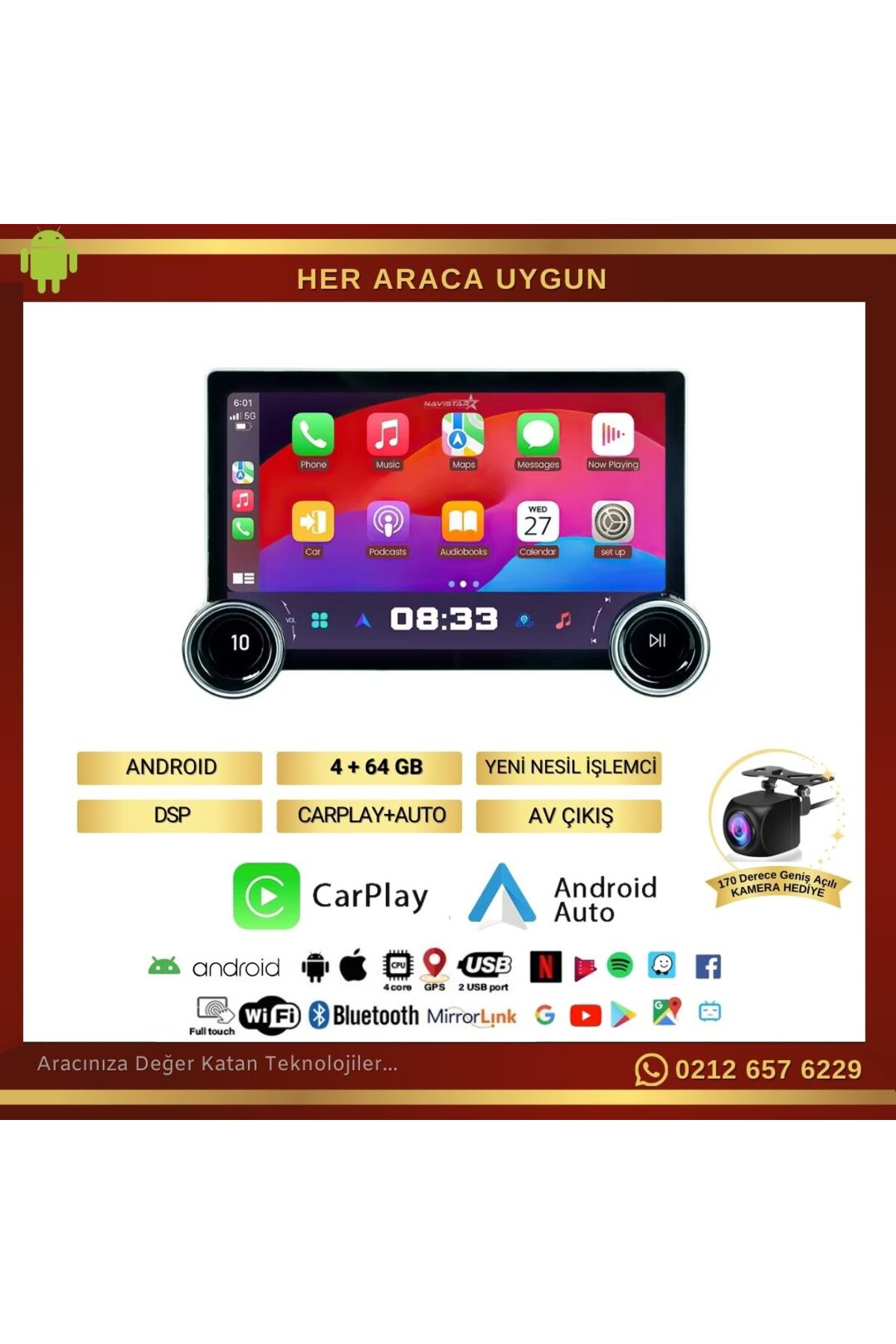 Hyundai Ix35 DUAL KNOB 11.8"  Kablosuz Carplay 4GB + 64GB Android