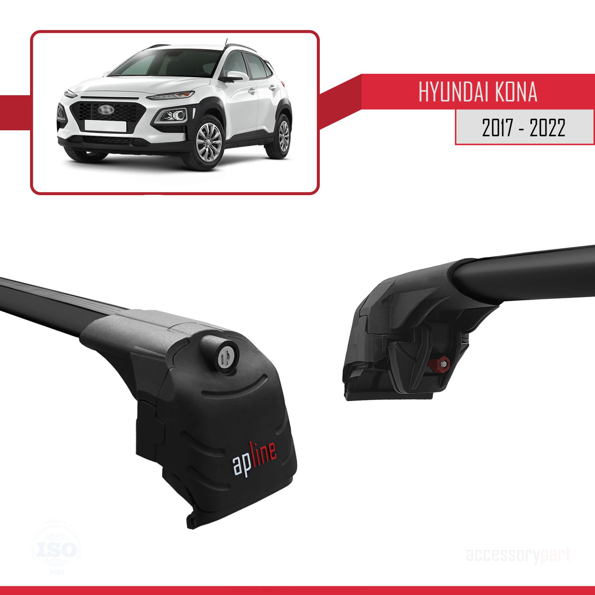 Hyundai Kona 2017-2022 Arası ile uyumlu ACE-2 Ara Atkı Tavan Barı