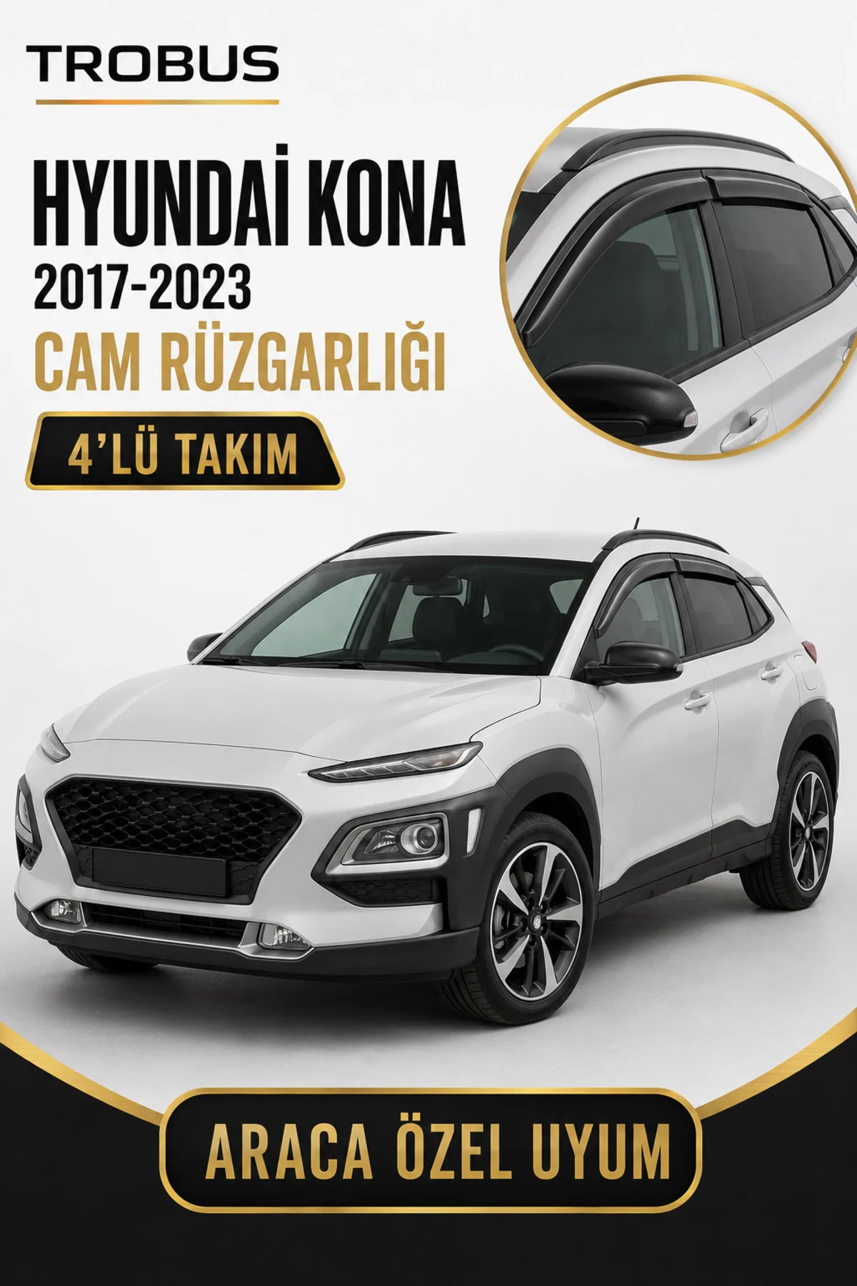 Hyundai Kona OS Kasa 2017-2023 Mügen Cam Rüzgarlığı (4'lü) Fiyatı, Yorumları ve Özellikleri