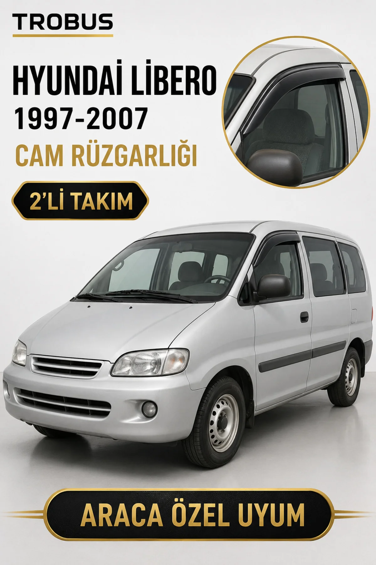 Hyundai Libero Tek Kabin 1997-2007 Mügen Cam Rüzgarlığı (2'li) Fiyatı, Yorumları ve Özellikleri