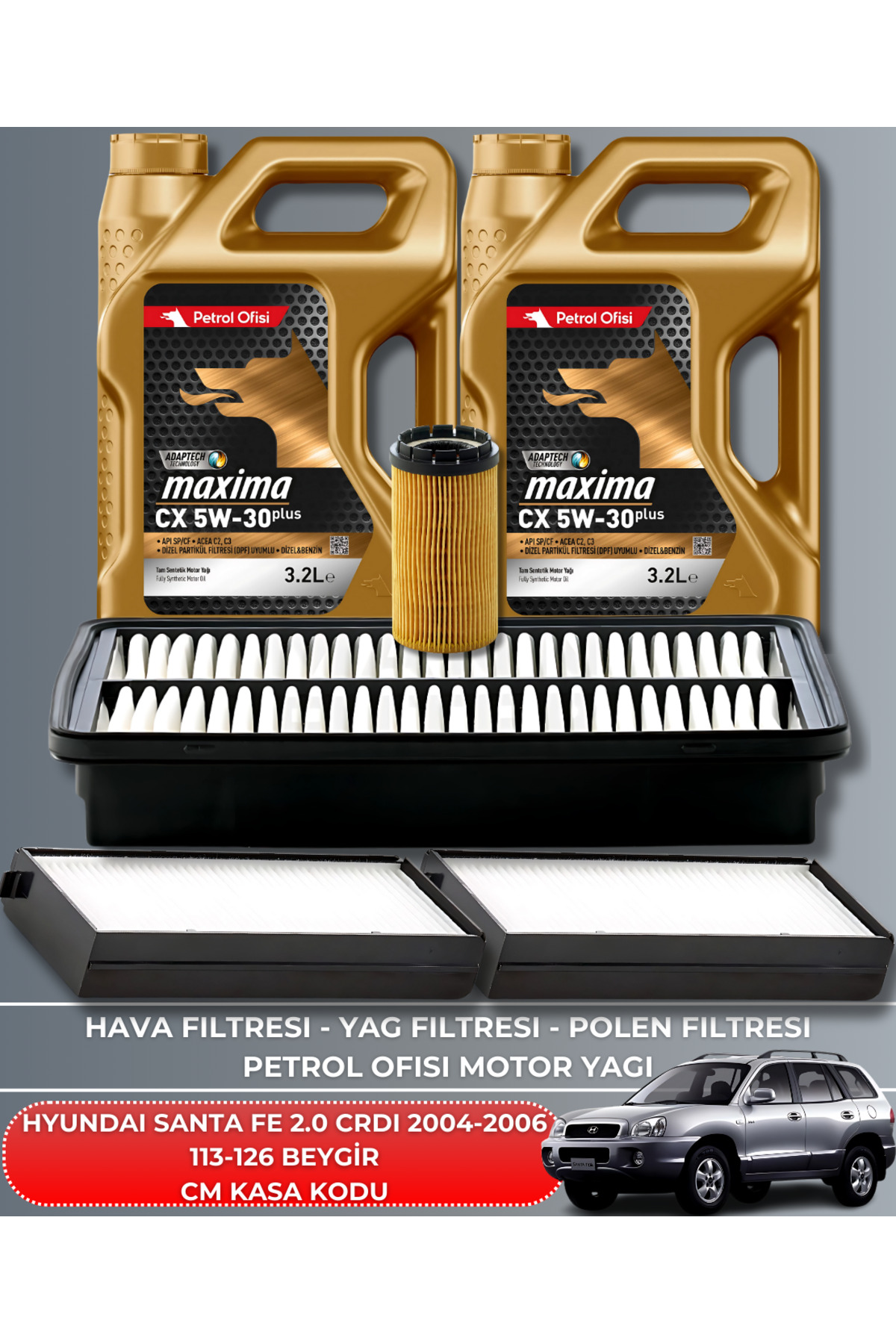 HYUNDAI SANTA FE 2.0 CRDI 2004-2005-2006 113-126 BEYGİR BAKIM SET