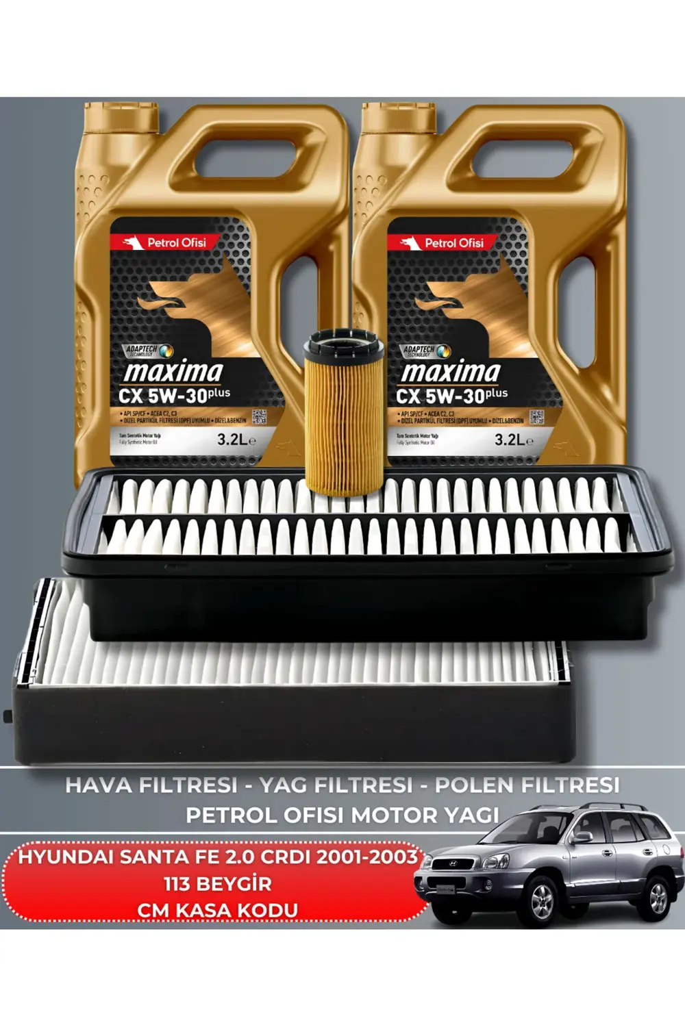 HYUNDAI SANTA FE 2.0 CRDI 2001-2002-2003 113 BEYGİR BAKIM SETİ