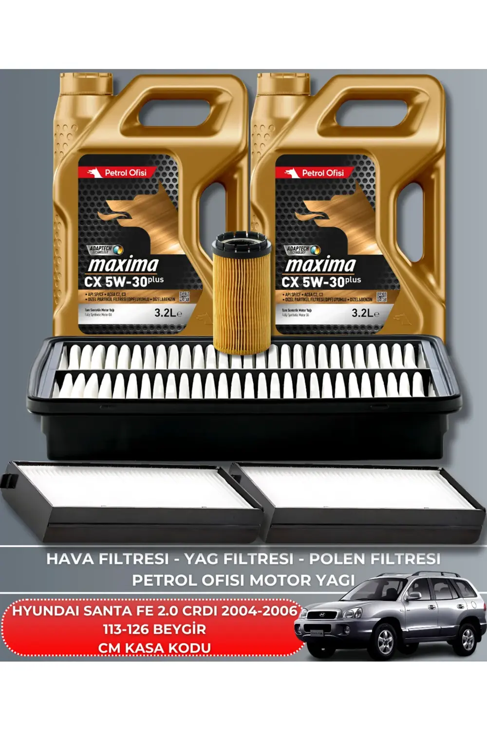 HYUNDAI SANTA FE 2.0 CRDI 2004-2005-2006 113-126 BEYGİR BAKIM SET