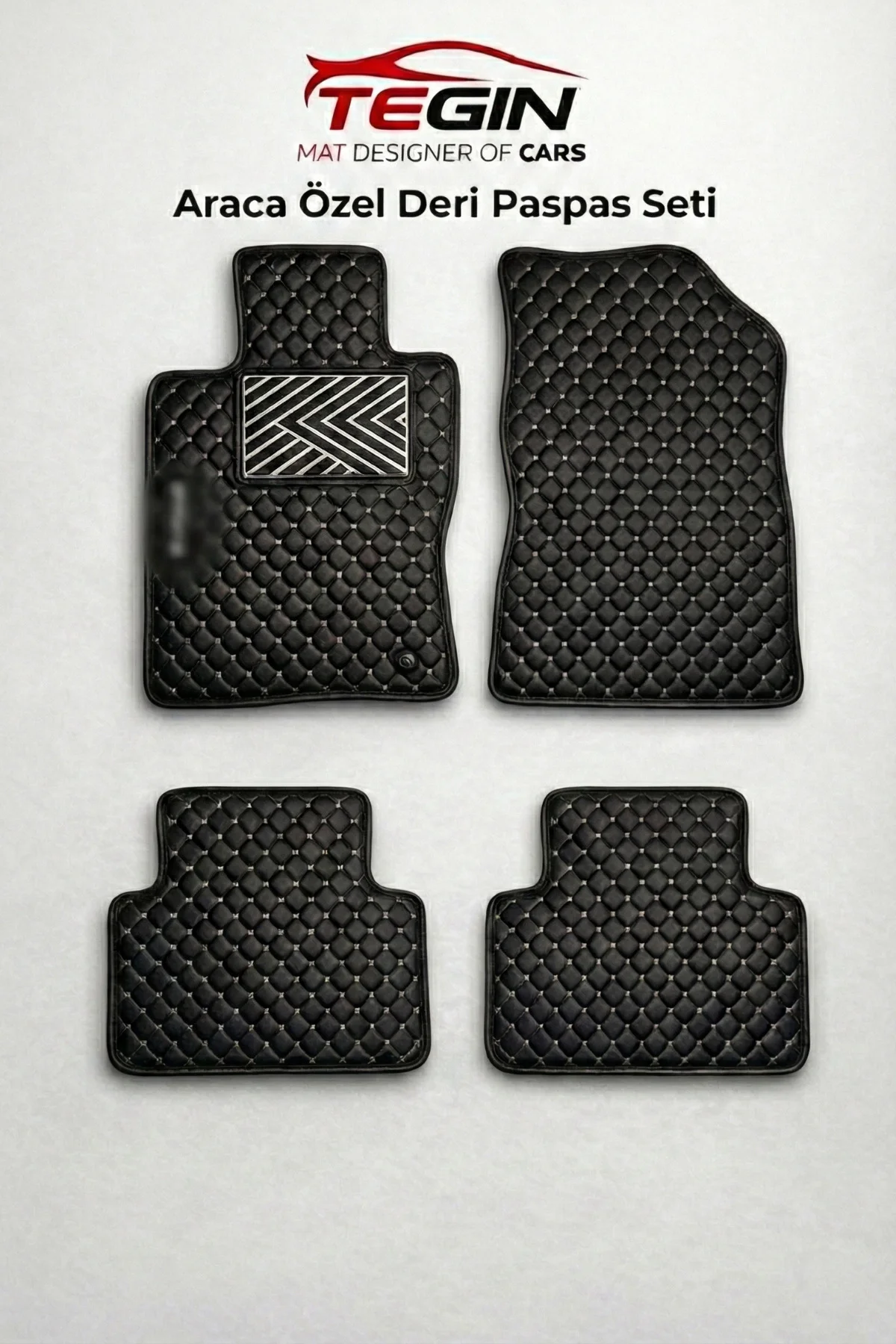 Hyundai Santa Fe 2006-2012 7 Kişilik Model (3. Sıra Dahil) Premium Deri Paspas Beyaz Kenar