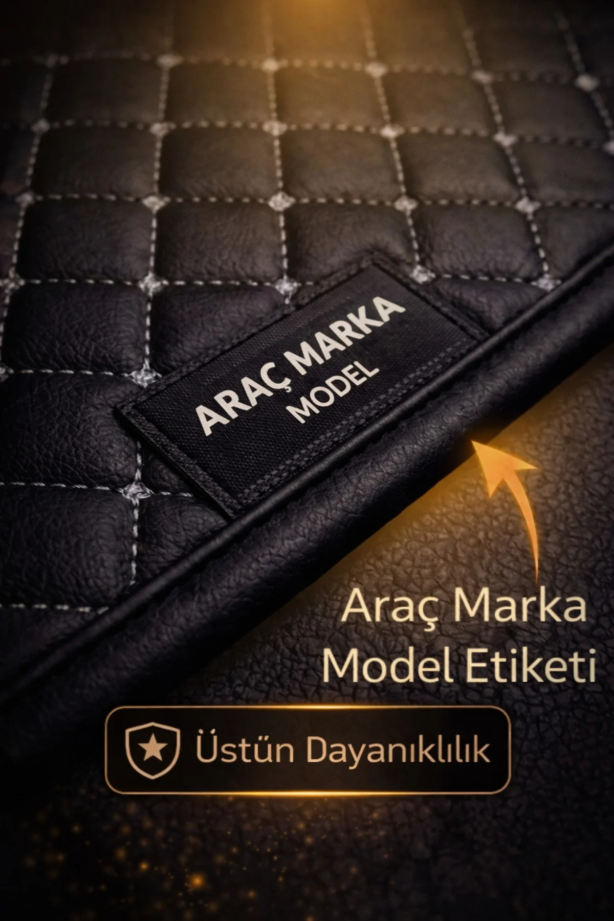Hyundai Santa Fe 2006-2012 7 Kişilik Model (3. Sıra Dahil) Premium Deri Paspas Beyaz Kenar