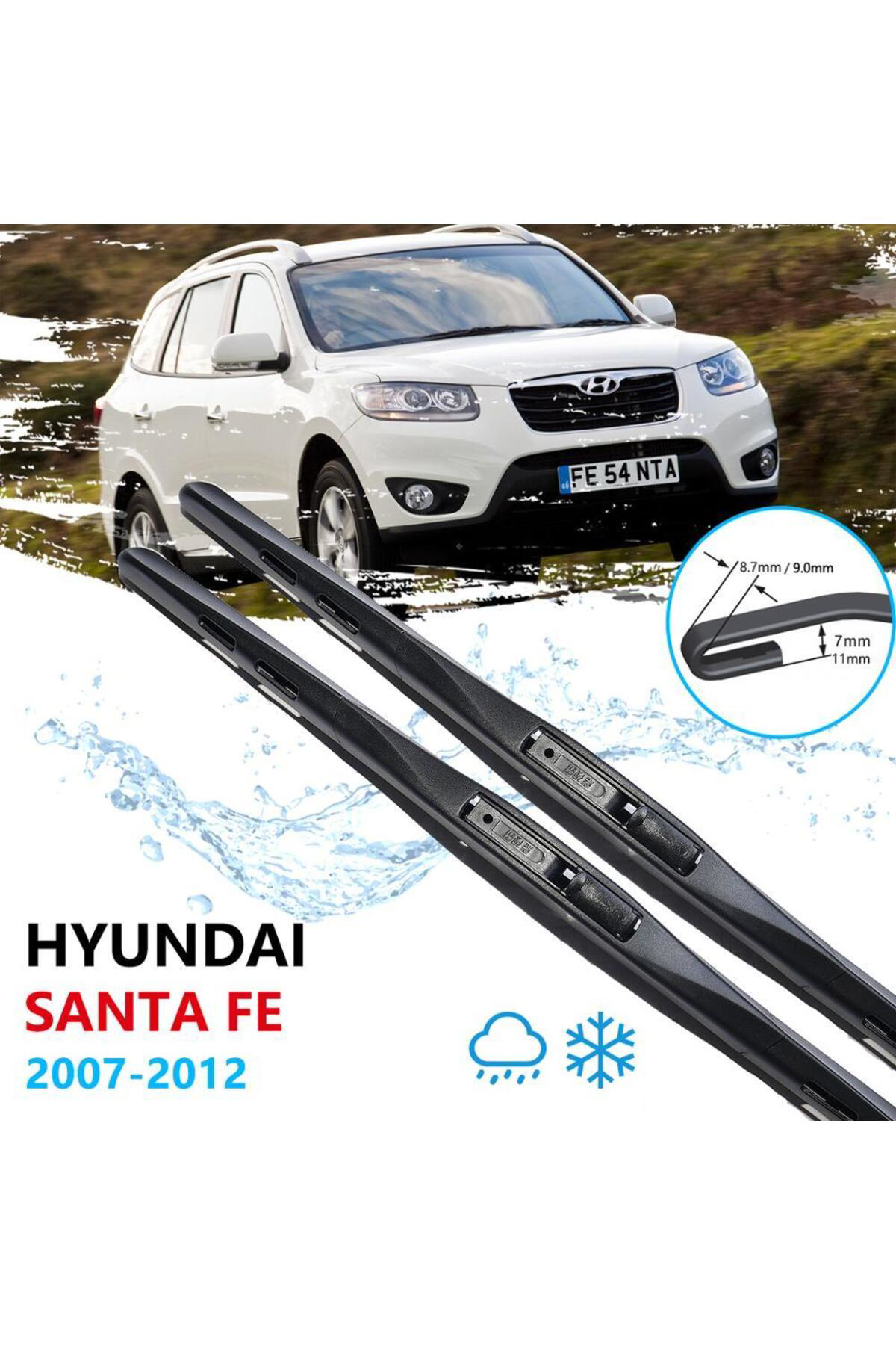 Delco Hyundai Santa Fe Ön Cam Hybrid Silecek Takımı 2007--2012