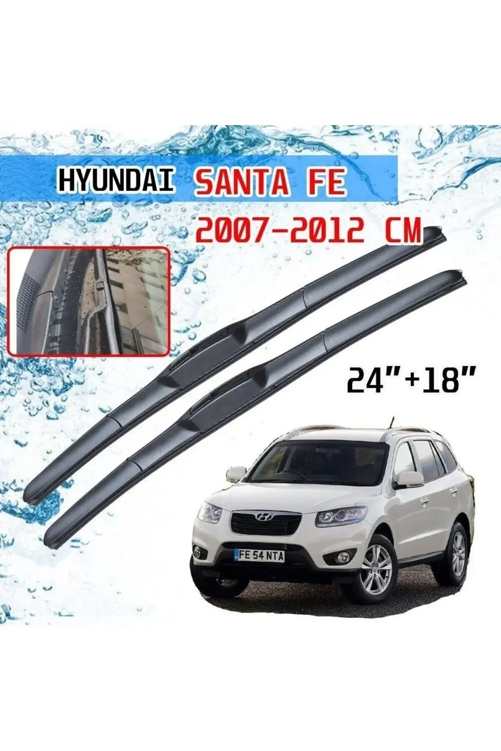 Hyundai Santa Fe Ön Cam Hybrid Silecek Takımı 2007--2012