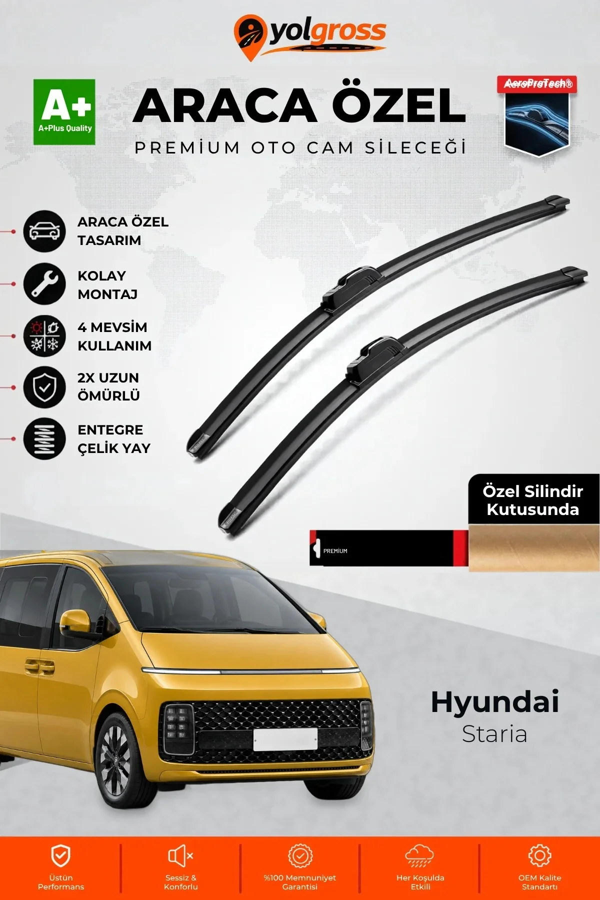 Hyundai Staria Ön Cam Silecek Seti 2021 Üzeri Premium Araca Özel 65-45 Cm A+ Kalite