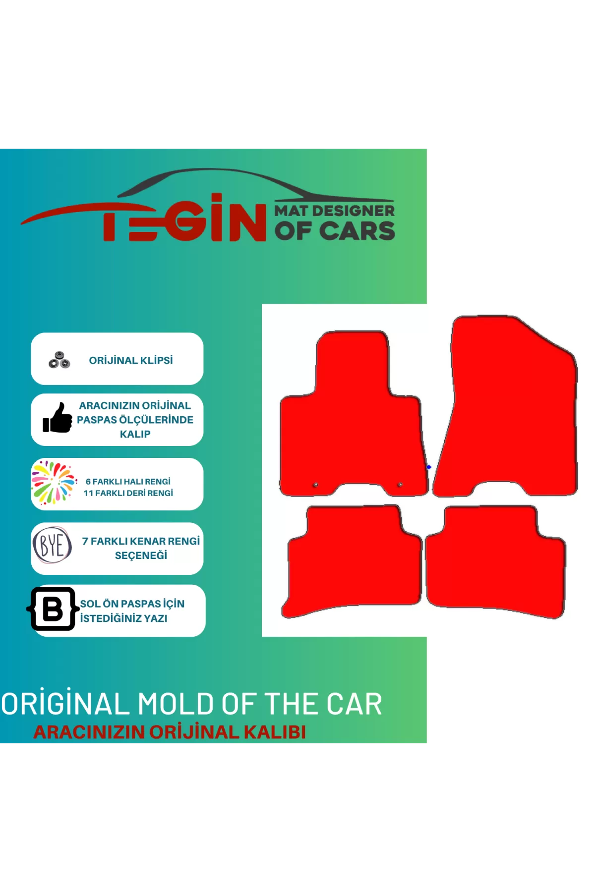 Hyundai Tucson 2015 Ve Sonrası Prime Sarı Halı Siyah Kenar Halı P