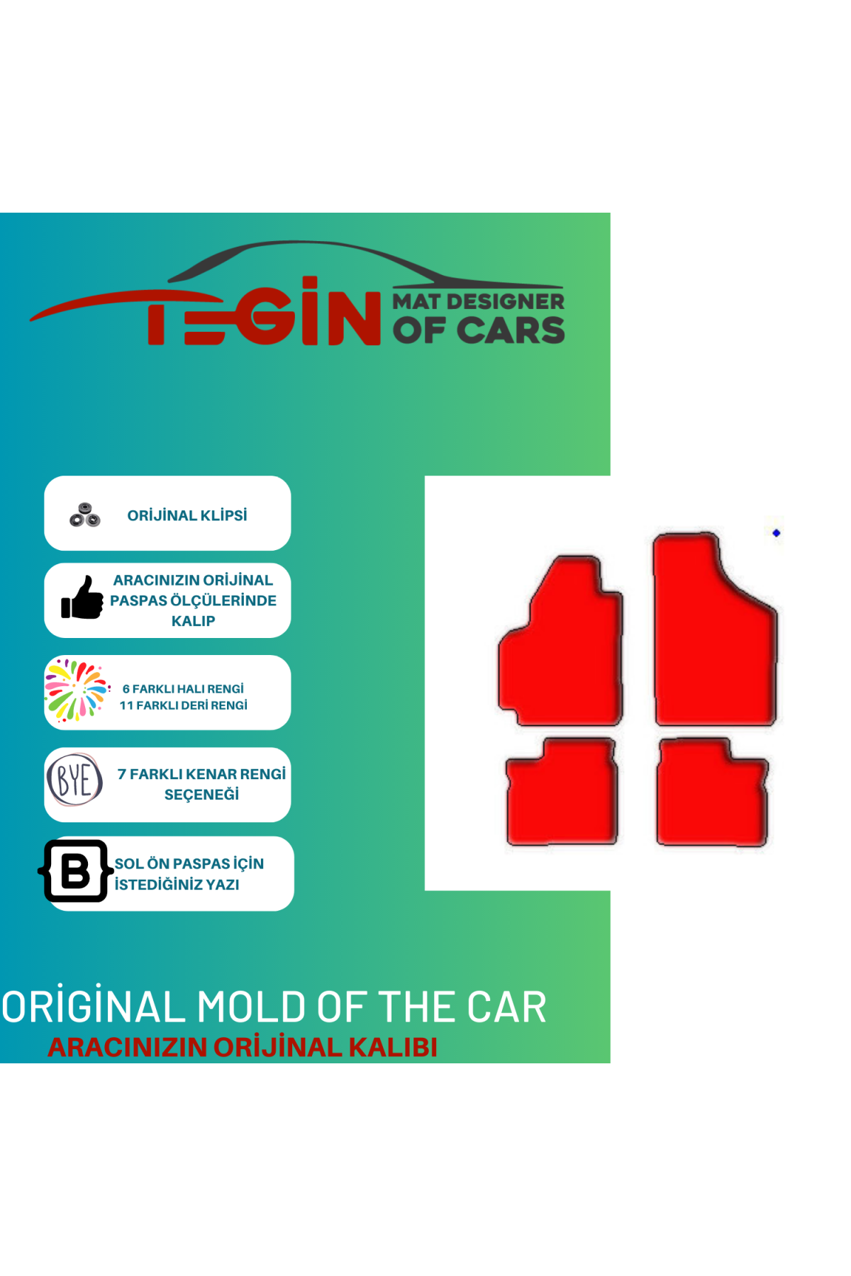 Hyundai Tucson 2004-2009 Prime Siyah Kırmızı Deri Gri Kenar Paspa
