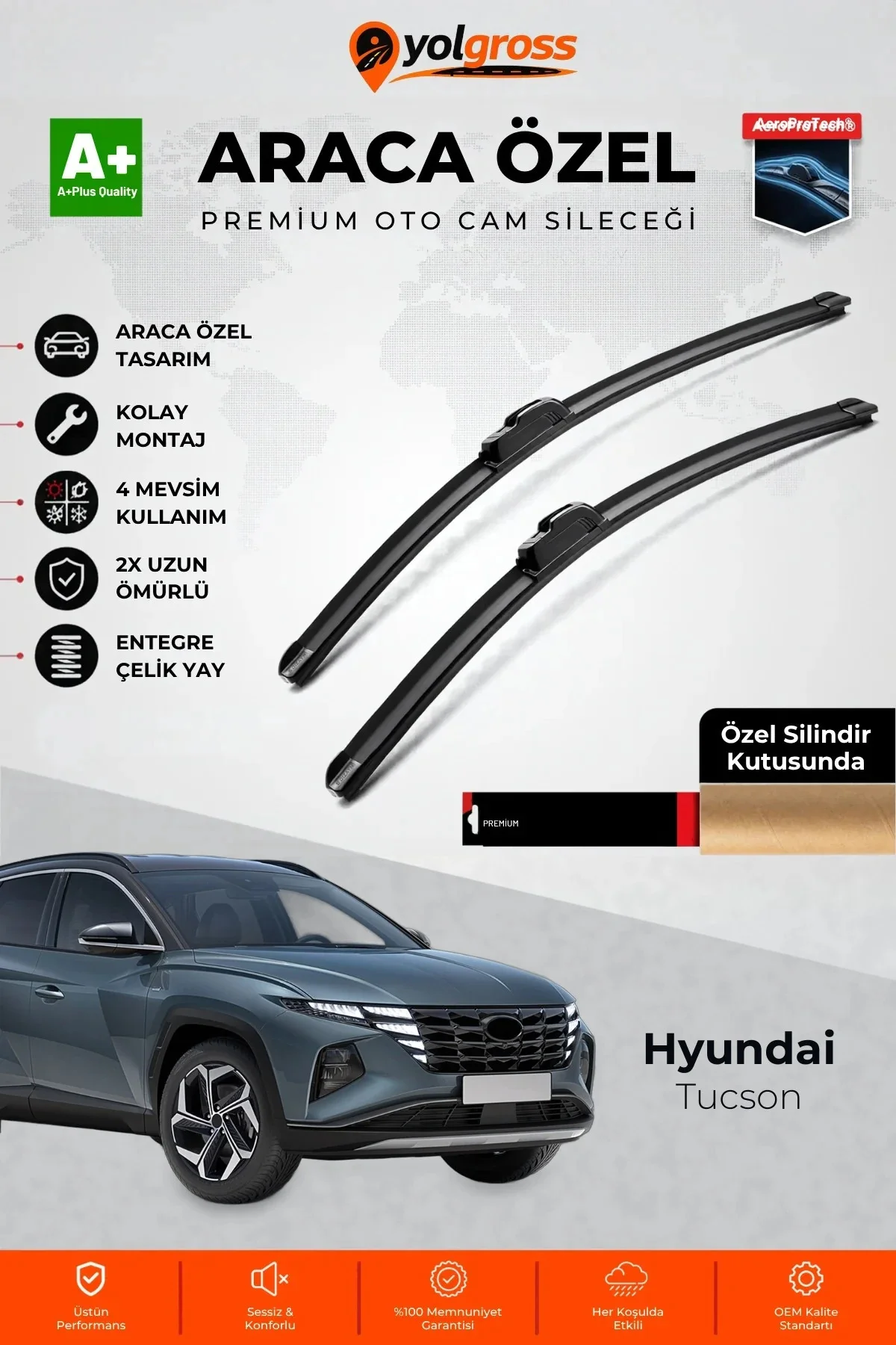 Hyundai Tucson Ön Cam Silecek Seti 2020 Üzeri Premium Araca Özel 65-40 Cm A+ Kalite