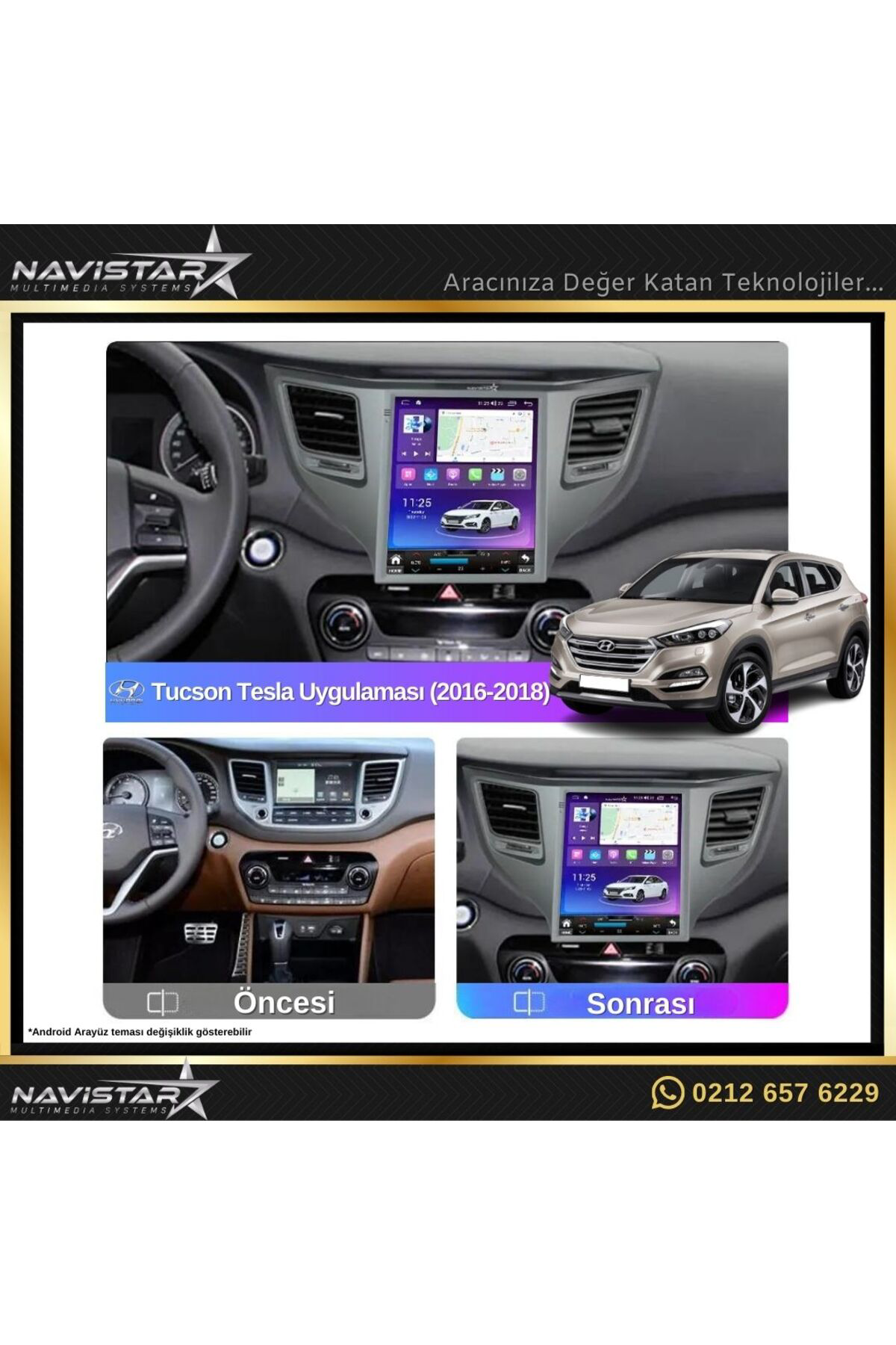 Hyundai Tucson Tesla 2016-2018 Model 2gb 32gb Kablosuz Carplay Na Hyundai Tucson Tesla 2016-2018 Model 2gb 32gb Kablosuz Carplay Na