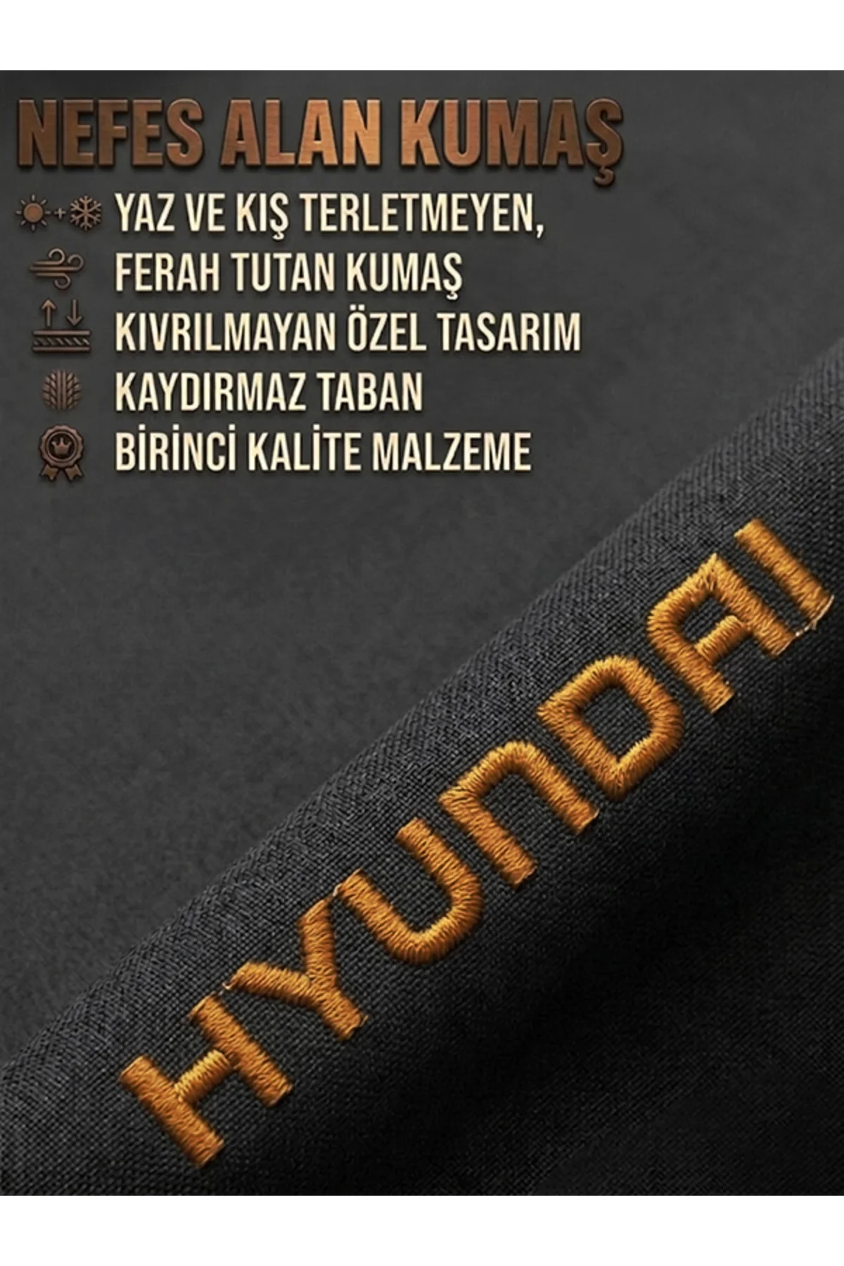 Hyundai Uyumlu Keten Siyah Oto Koltuk Minderi Kaydırmaz Terletmez Ortopedik Konfor Hyundai Uyumlu Keten Siyah Oto Koltuk Minderi Kaydırmaz Terletmez Ortopedik Konfor - Görsel 4