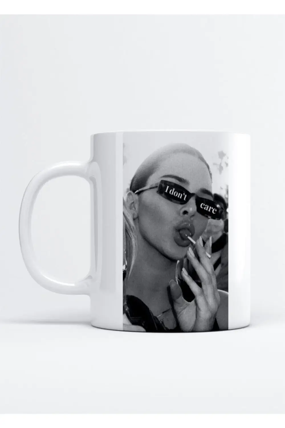 I Don't Care Baskı Porselen Kupa Bardak