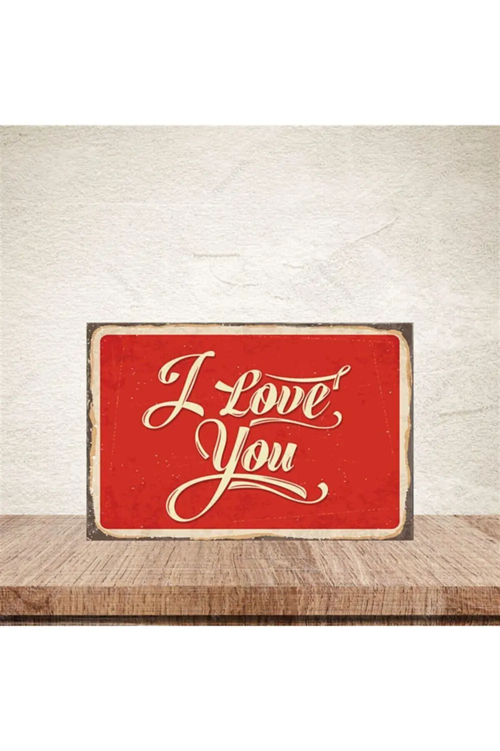 I Love You 20-30 Cm Retro Ahşap Poster