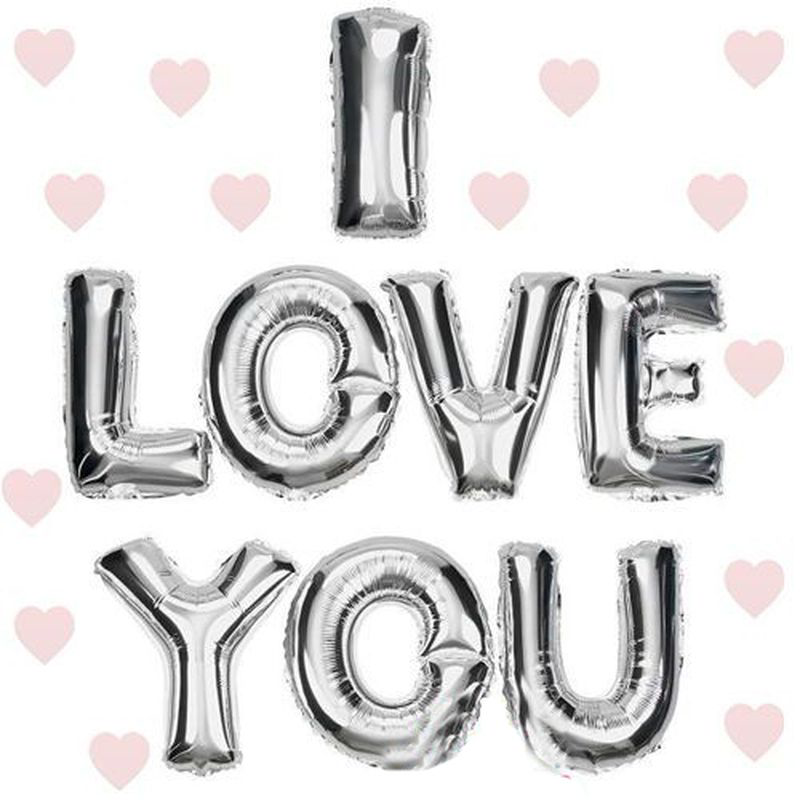 I Love You Folyo Balon Gümüş Renk 35 CM TdrTR