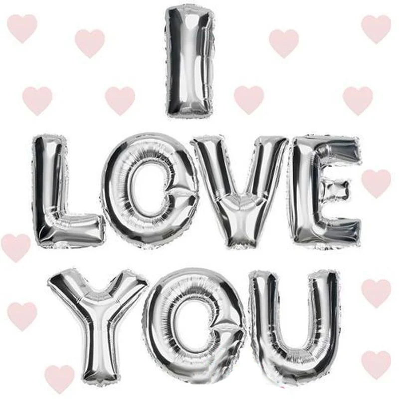 I Love You Folyo Balon Gümüş Renk 35 CM I Love You Folyo Balon Gümüş Renk 35 CM